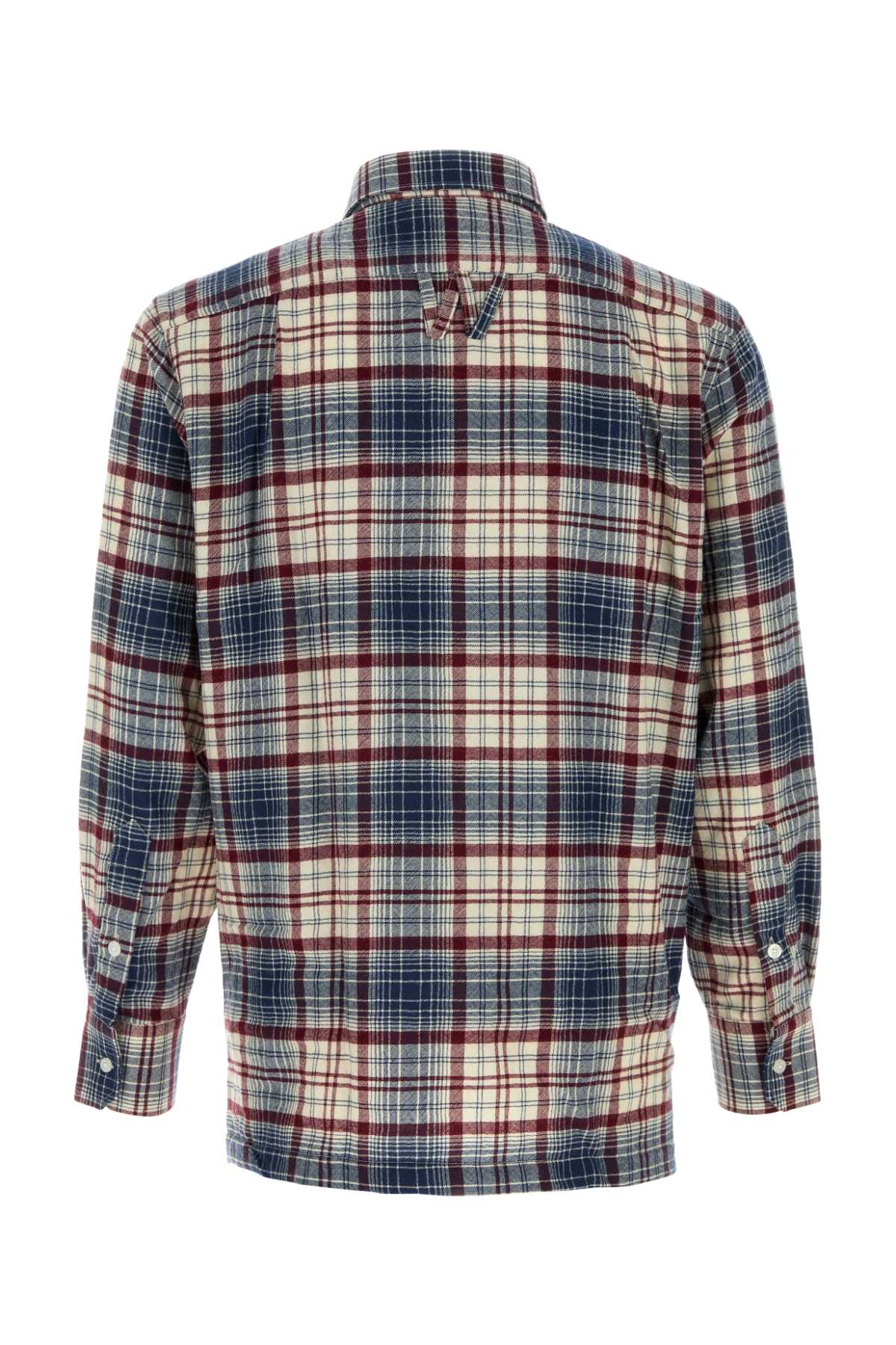 Willy Chavarria Men Embroidered Flannel Shirt WILLY CHAVARRIA
