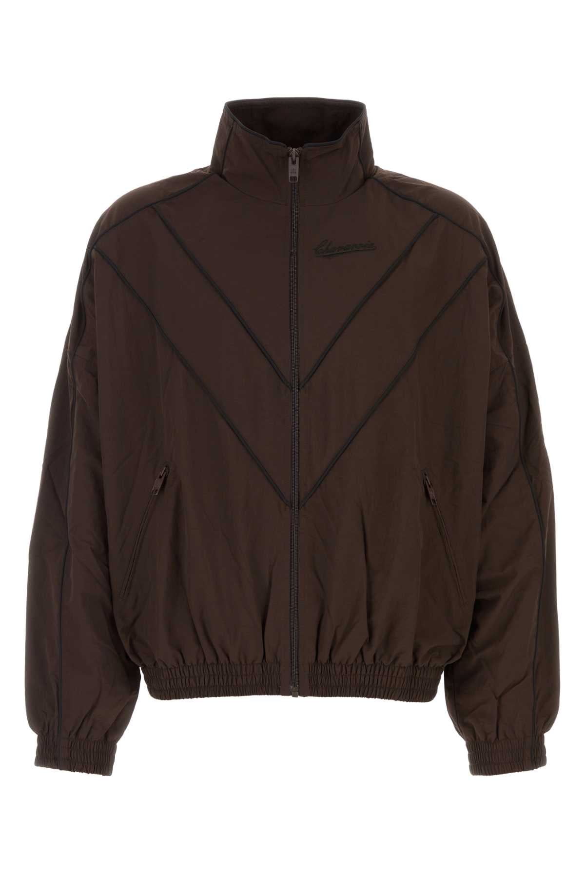 Willy Chavarria Men Chocolate Nylon Bad Boy Windbreaker WILLY CHAVARRIA