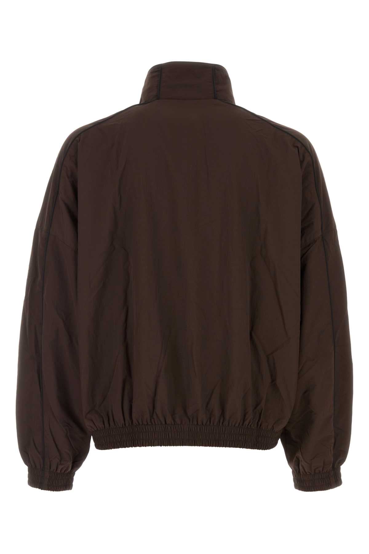 Willy Chavarria Men Chocolate Nylon Bad Boy Windbreaker WILLY CHAVARRIA