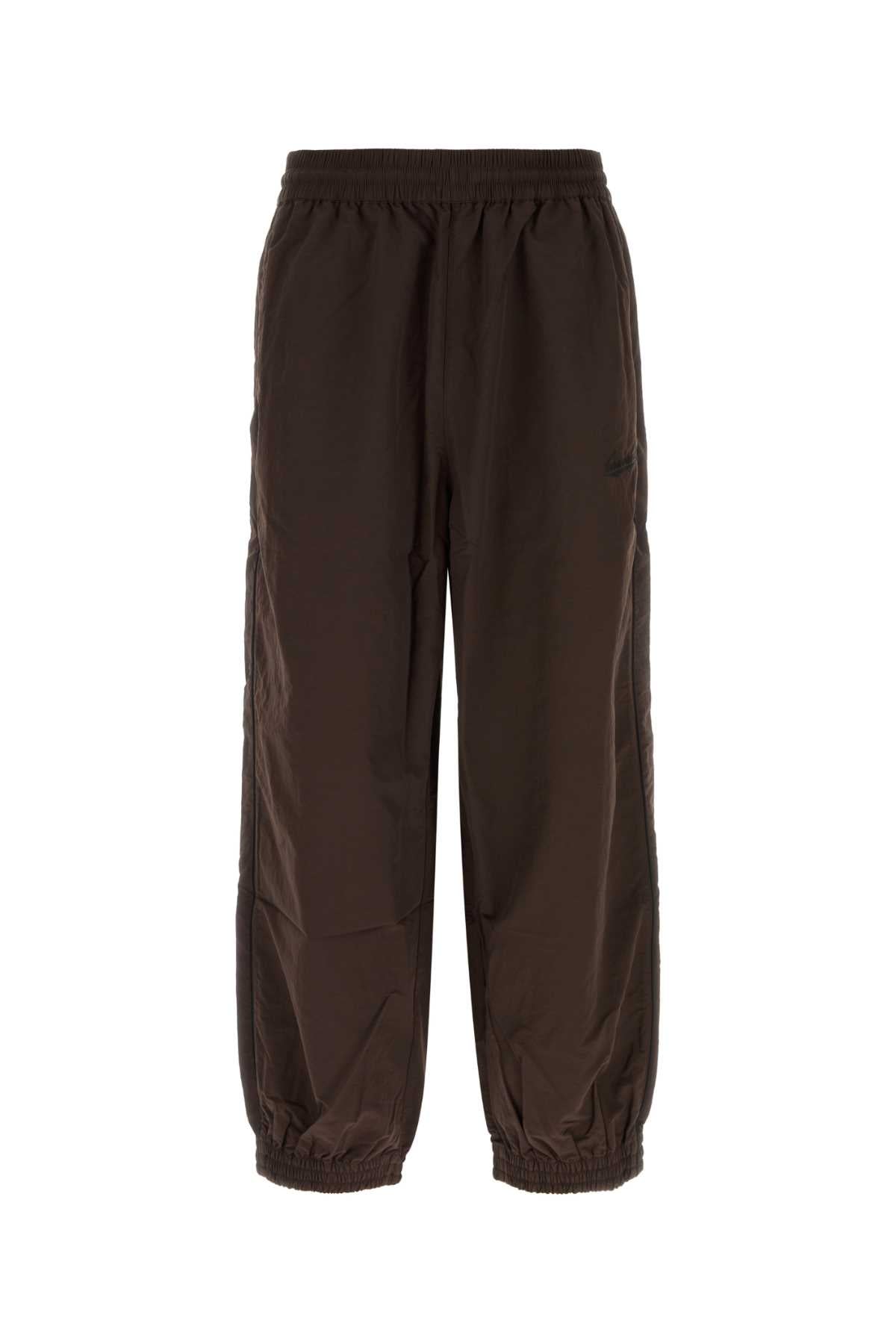 Willy Chavarria Men Chocolate Nylon Bad Boy Joggers WILLY CHAVARRIA