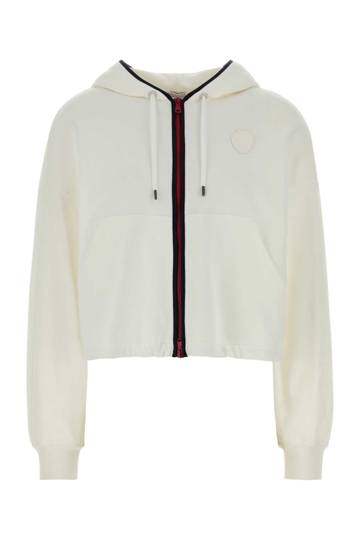 Brunello Cucinelli Women White Piquet Sweatshirt BRUNELLO CUCINELLI