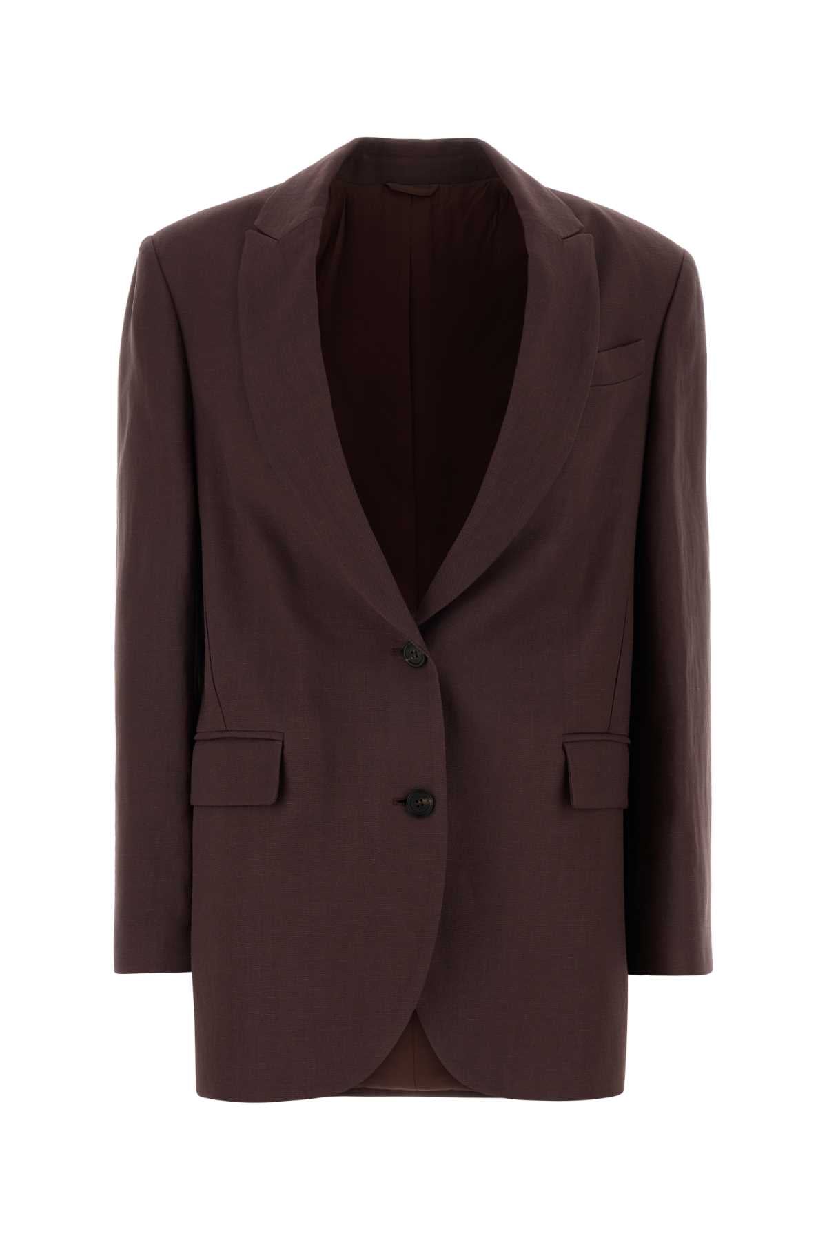 Brunello Cucinelli Women Aubergine Viscose Blend Blazer BRUNELLO CUCINELLI