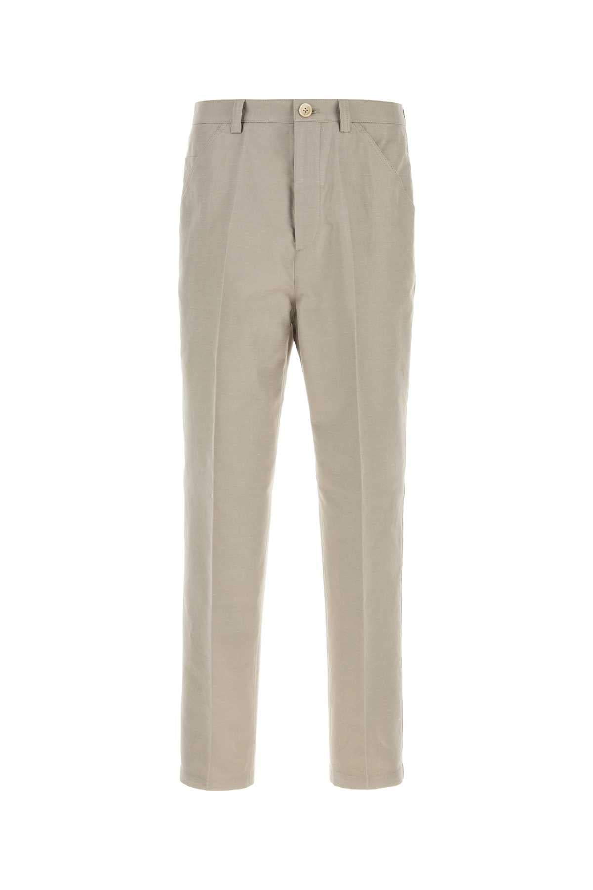 Brunello Cucinelli Men Grey Cotton Blend Pant BRUNELLO CUCINELLI