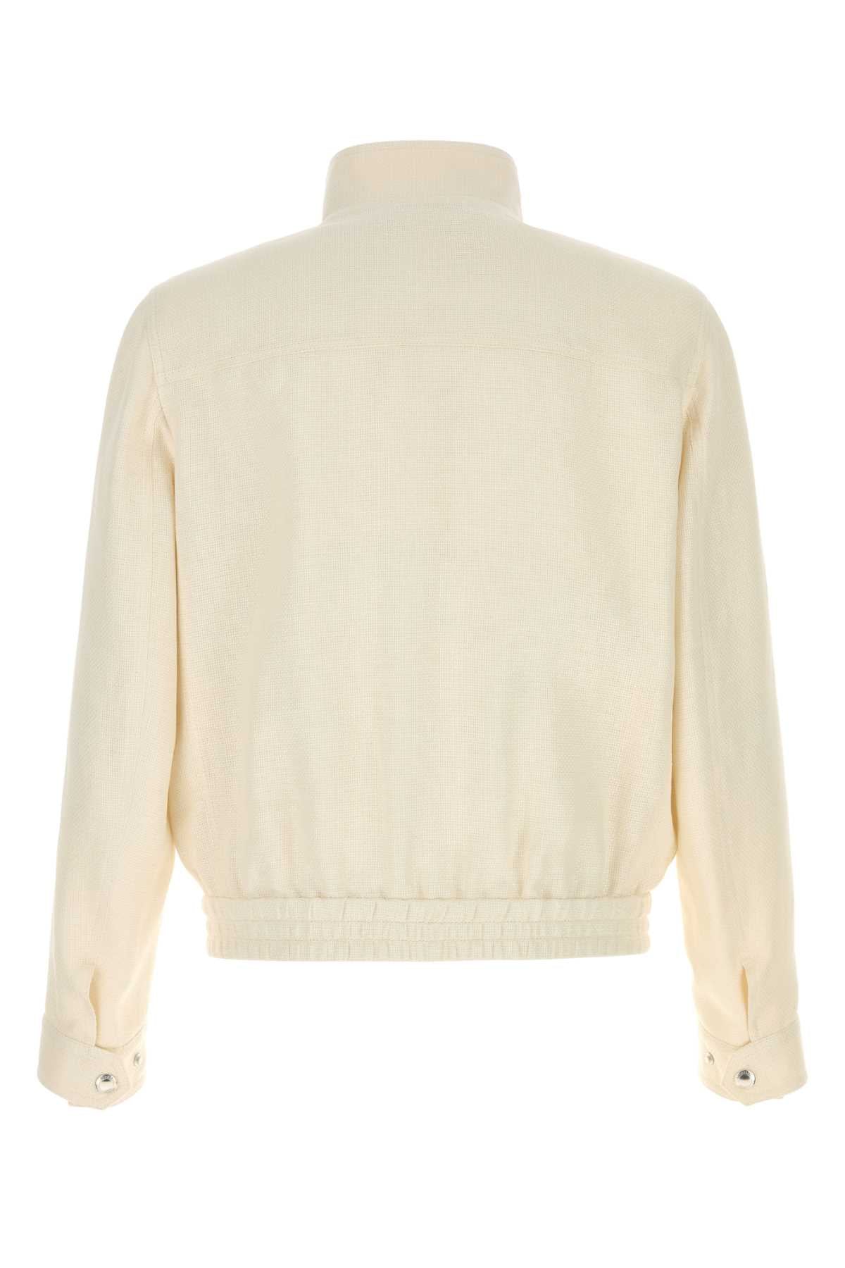 Brunello Cucinelli Men Ivory Silk Blend Jacket BRUNELLO CUCINELLI