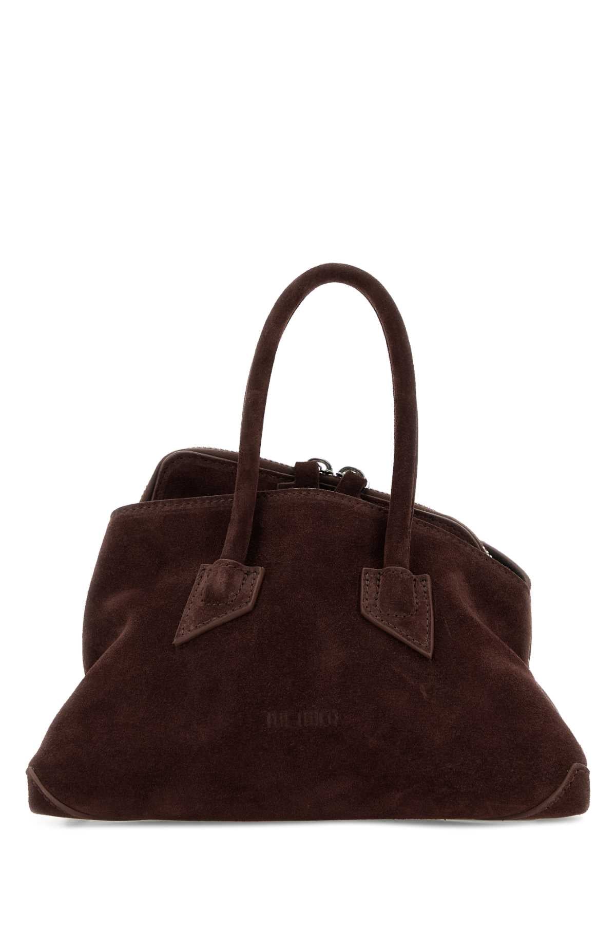The Attico Women Chocolate Suede Mini La Passeggiata Handbag THE ATTICO