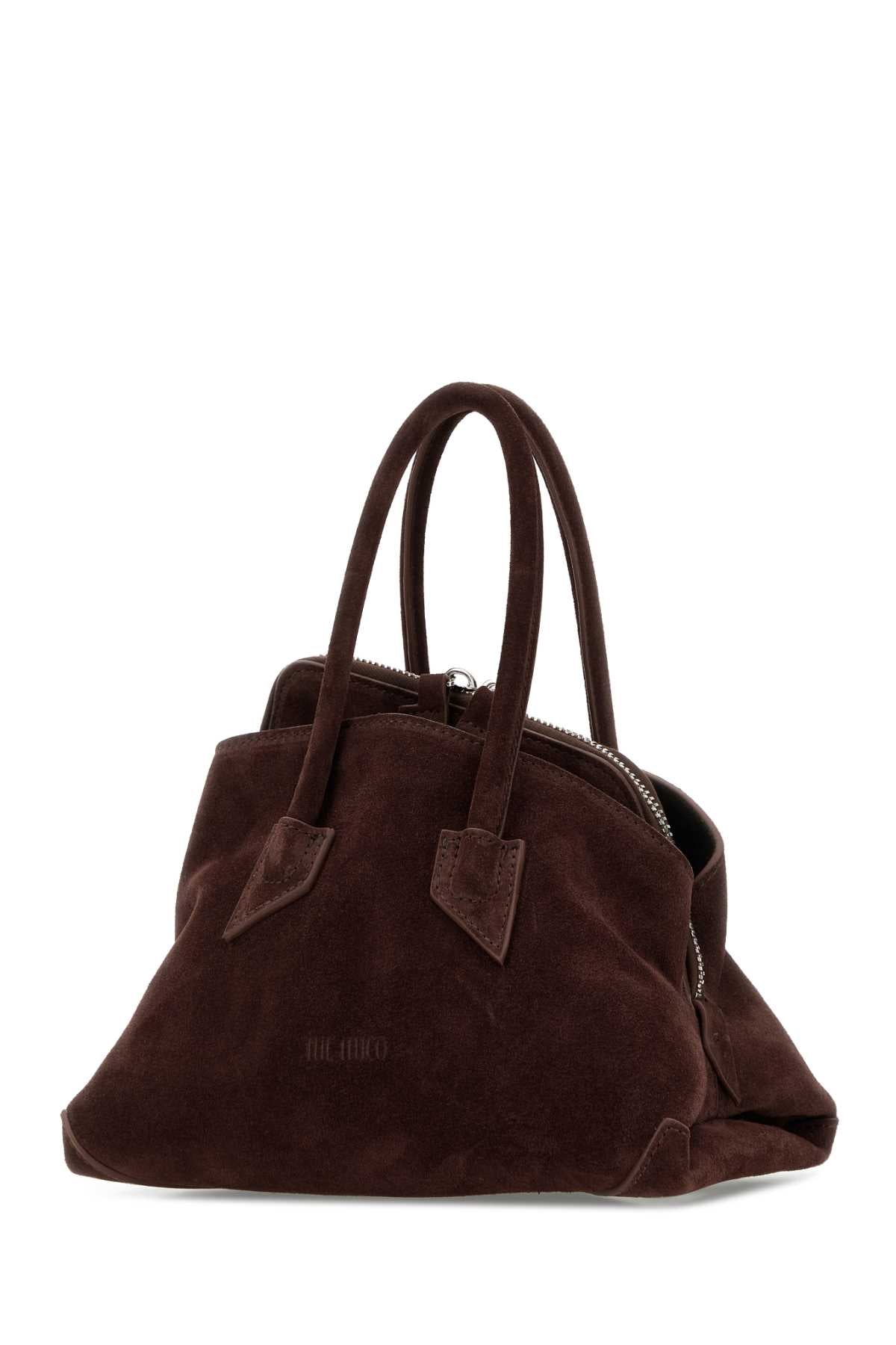 The Attico Women Chocolate Suede Mini La Passeggiata Handbag THE ATTICO