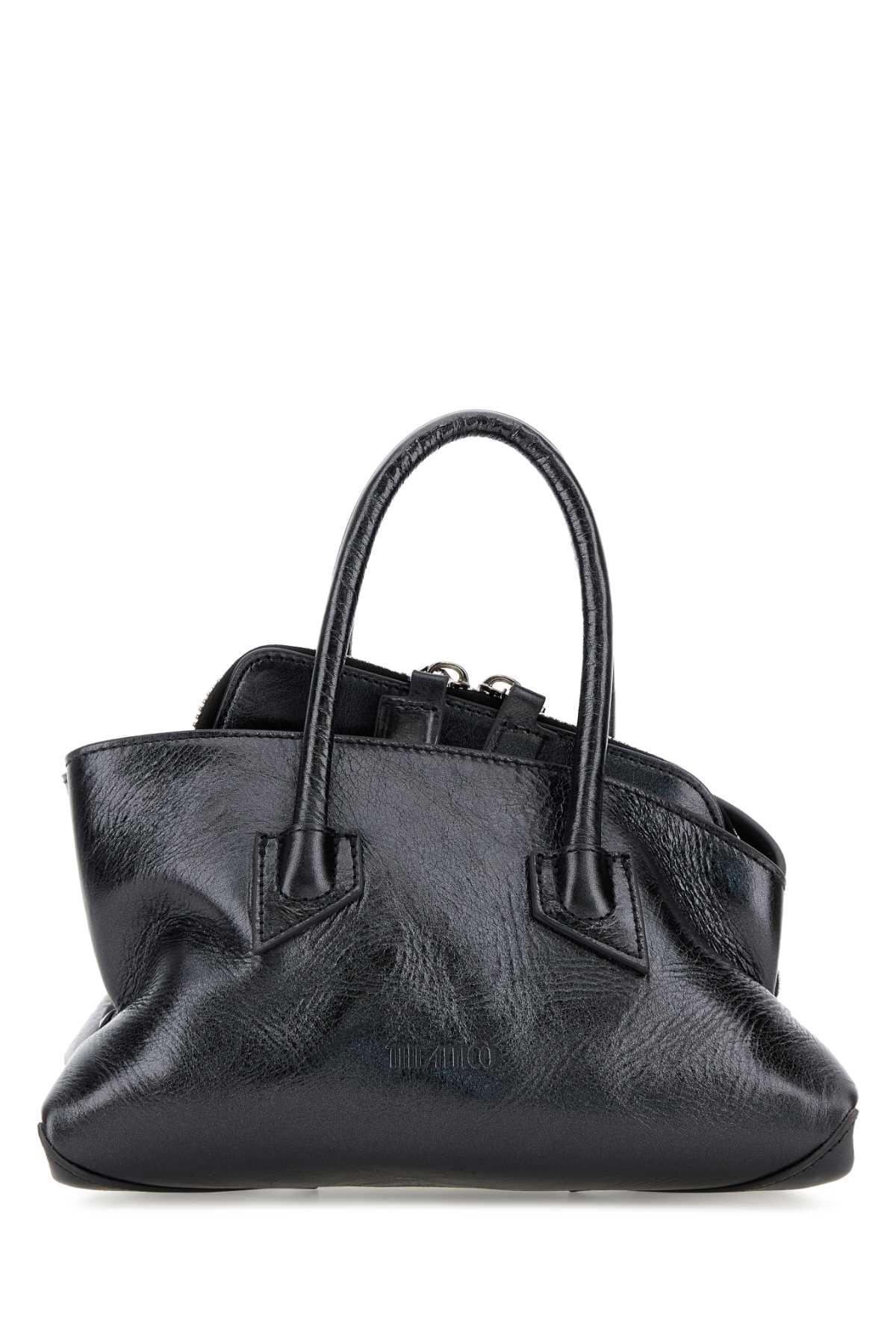 The Attico Women Charcoal Leather Mini La Passeggiata Handbag THE ATTICO
