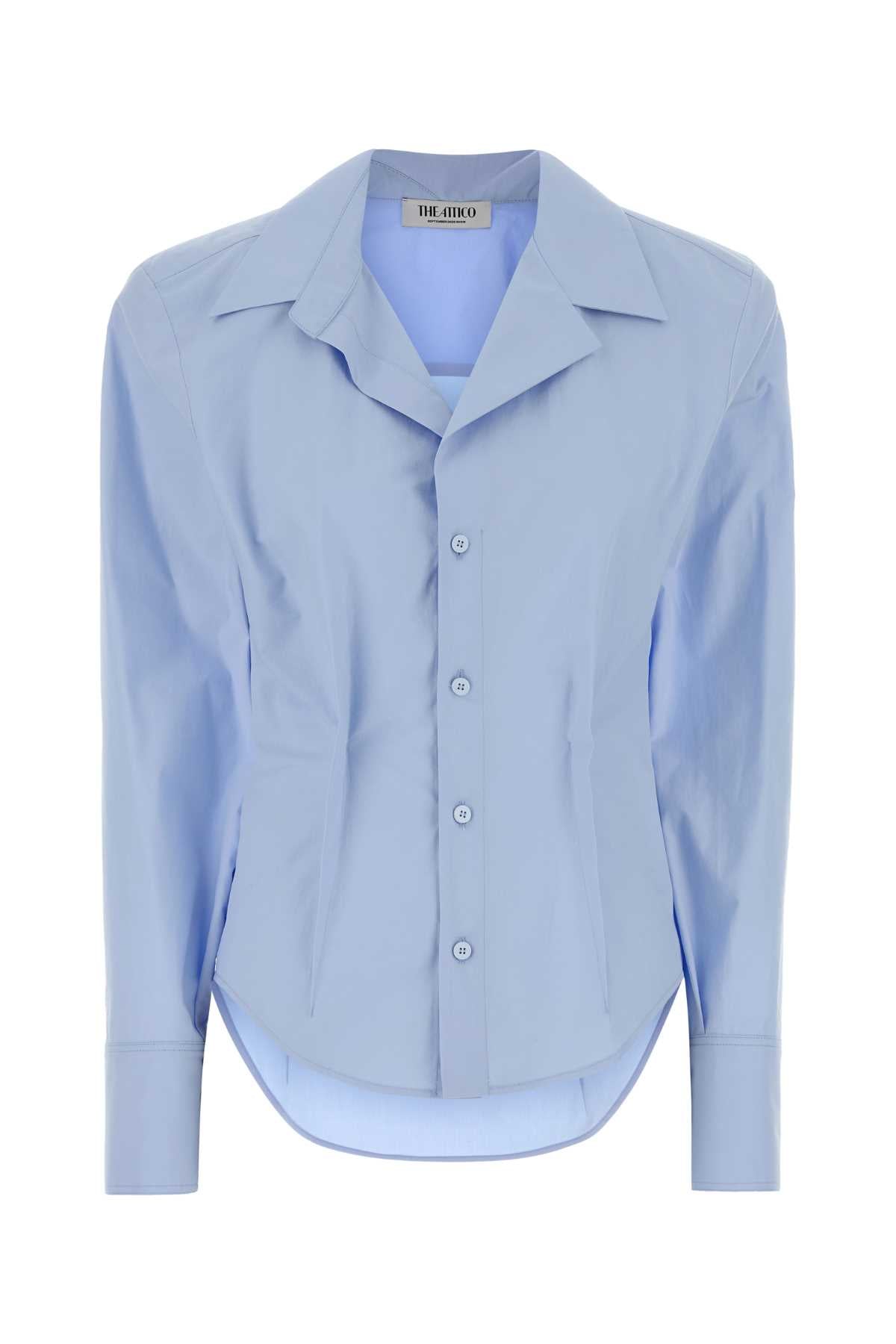 The Attico Women Light Blue Poplin Shirt THE ATTICO