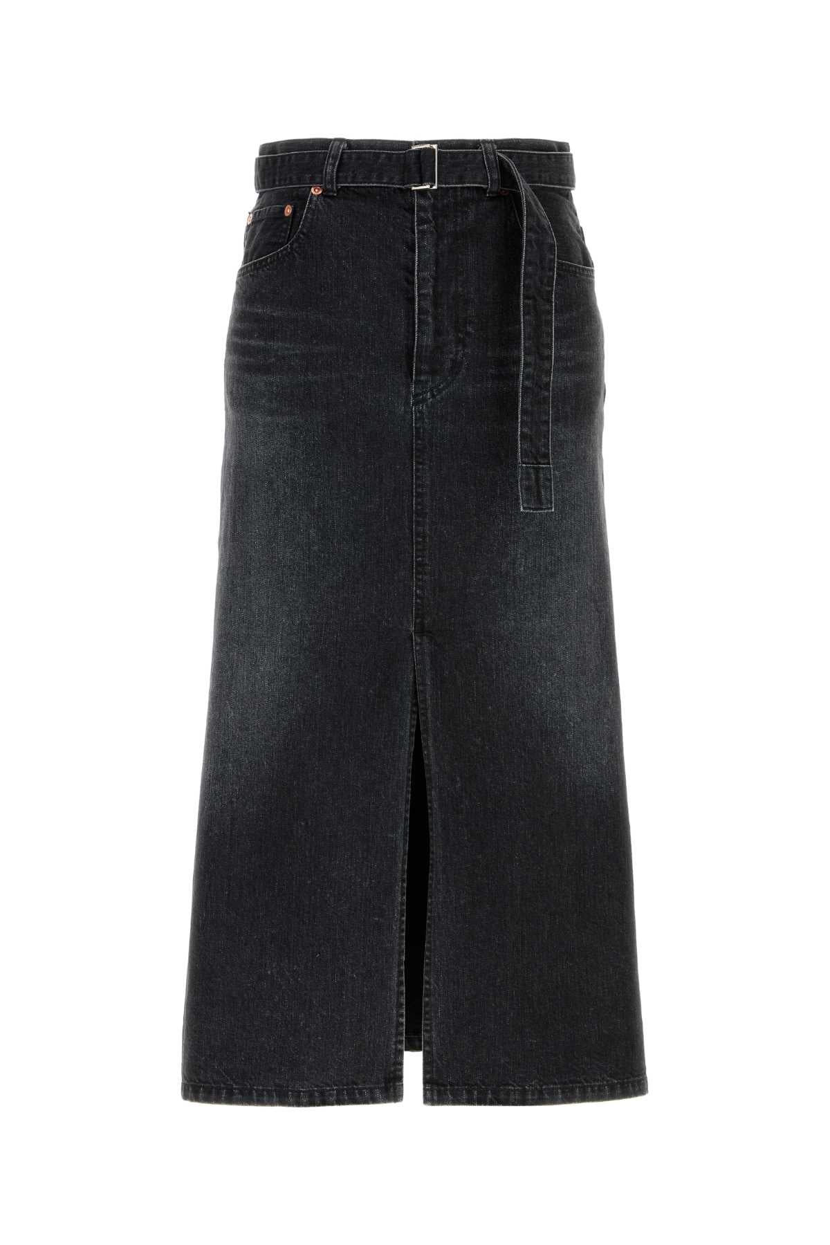 Sacai Women Black Denim Skirt SACAI