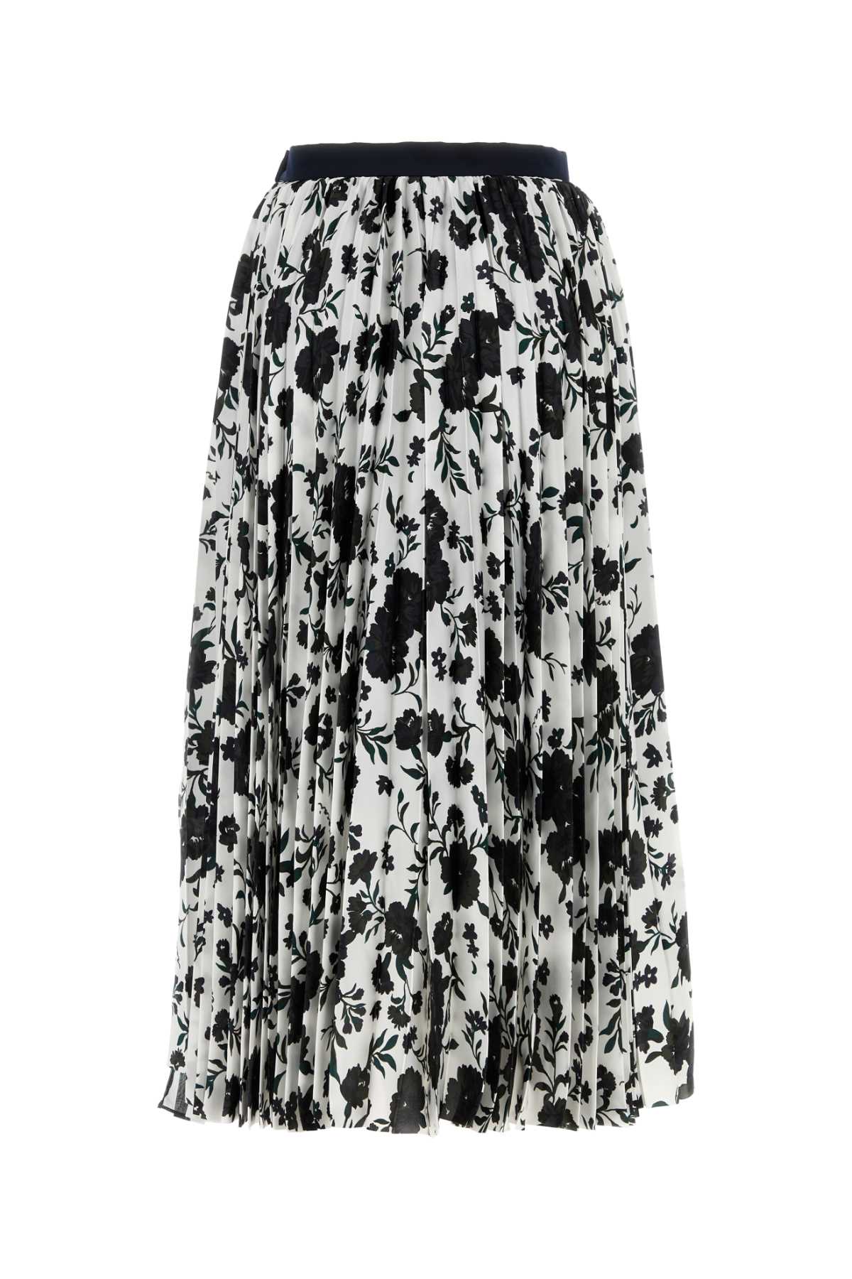 Sacai Women Printed Satin And Tulle Skirt SACAI