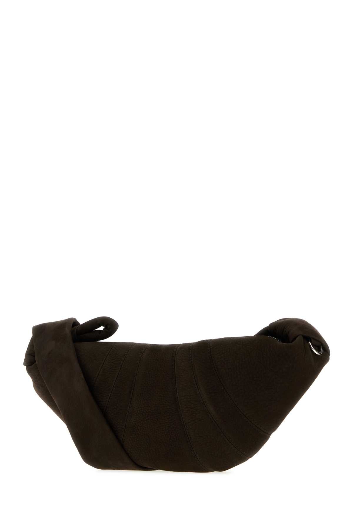 Lemaire Women Dark Brown Suede Mini Croissant Crossbody Bag LEMAIRE