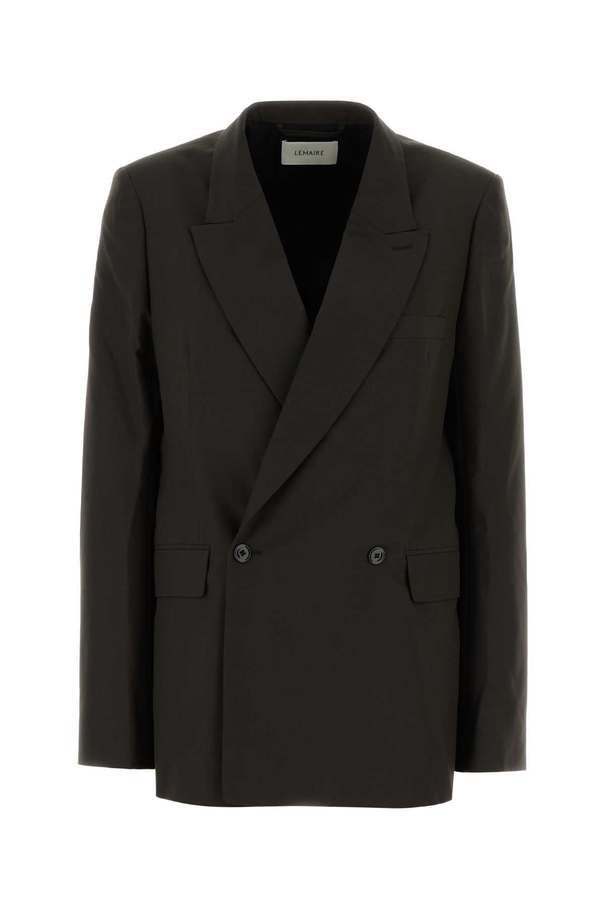 Lemaire Women Dark Brown Twill Blazer LEMAIRE
