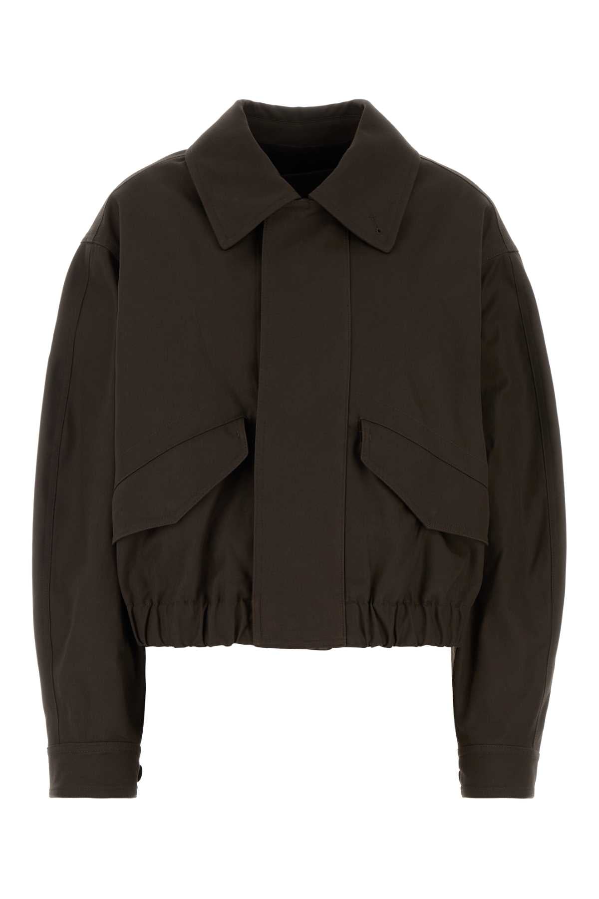 Lemaire Women Chocolate Cotton Bomber Jacket LEMAIRE