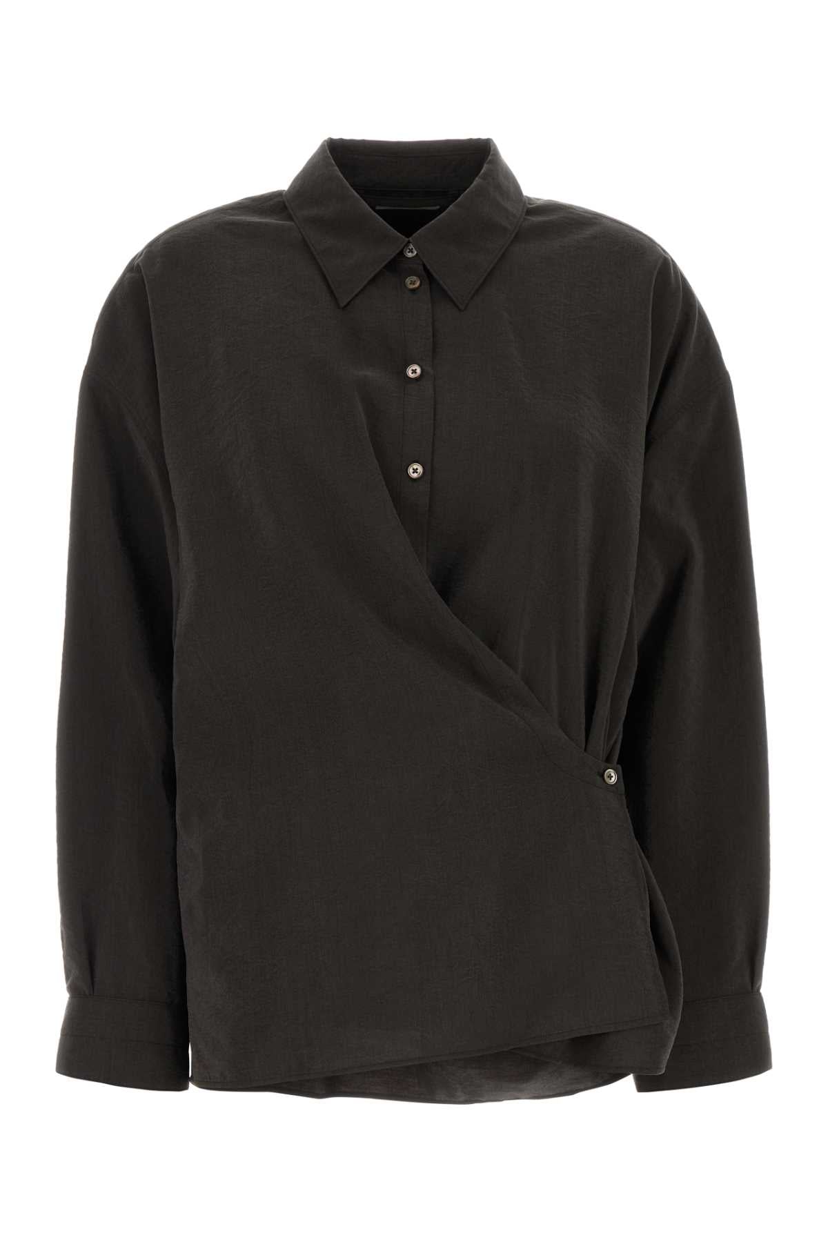 Lemaire Women Dark Brown Silk Blend Shirt LEMAIRE