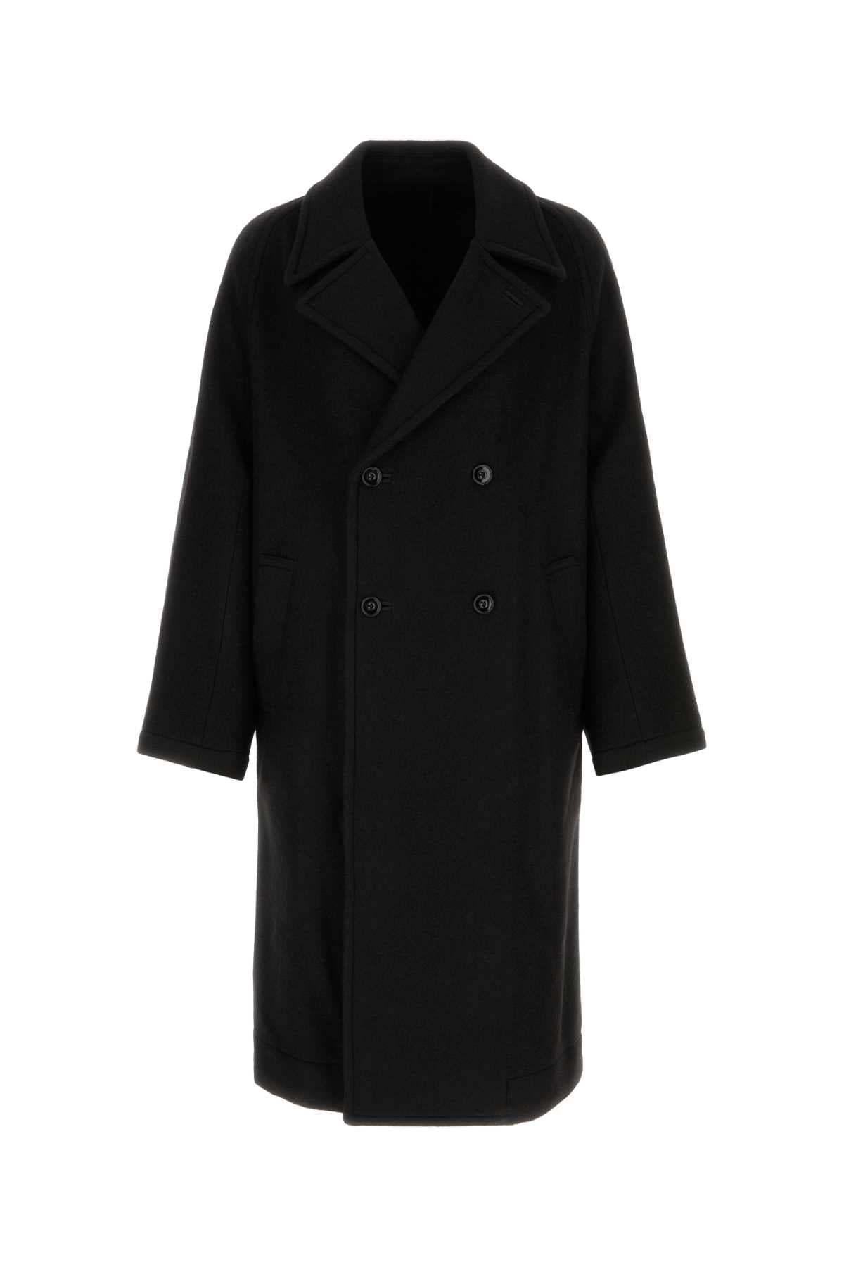 Lemaire Men Black Wool Alpaca Coat LEMAIRE