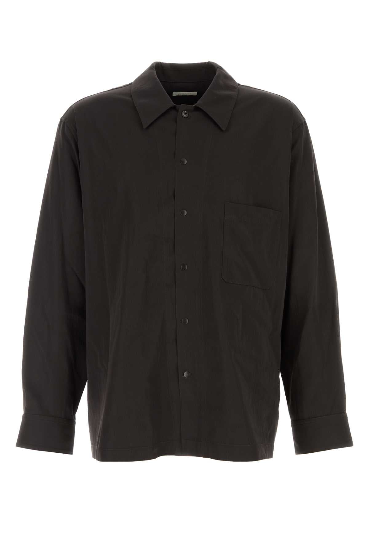 Lemaire Men Dark Brown Wool Blend Shirt LEMAIRE