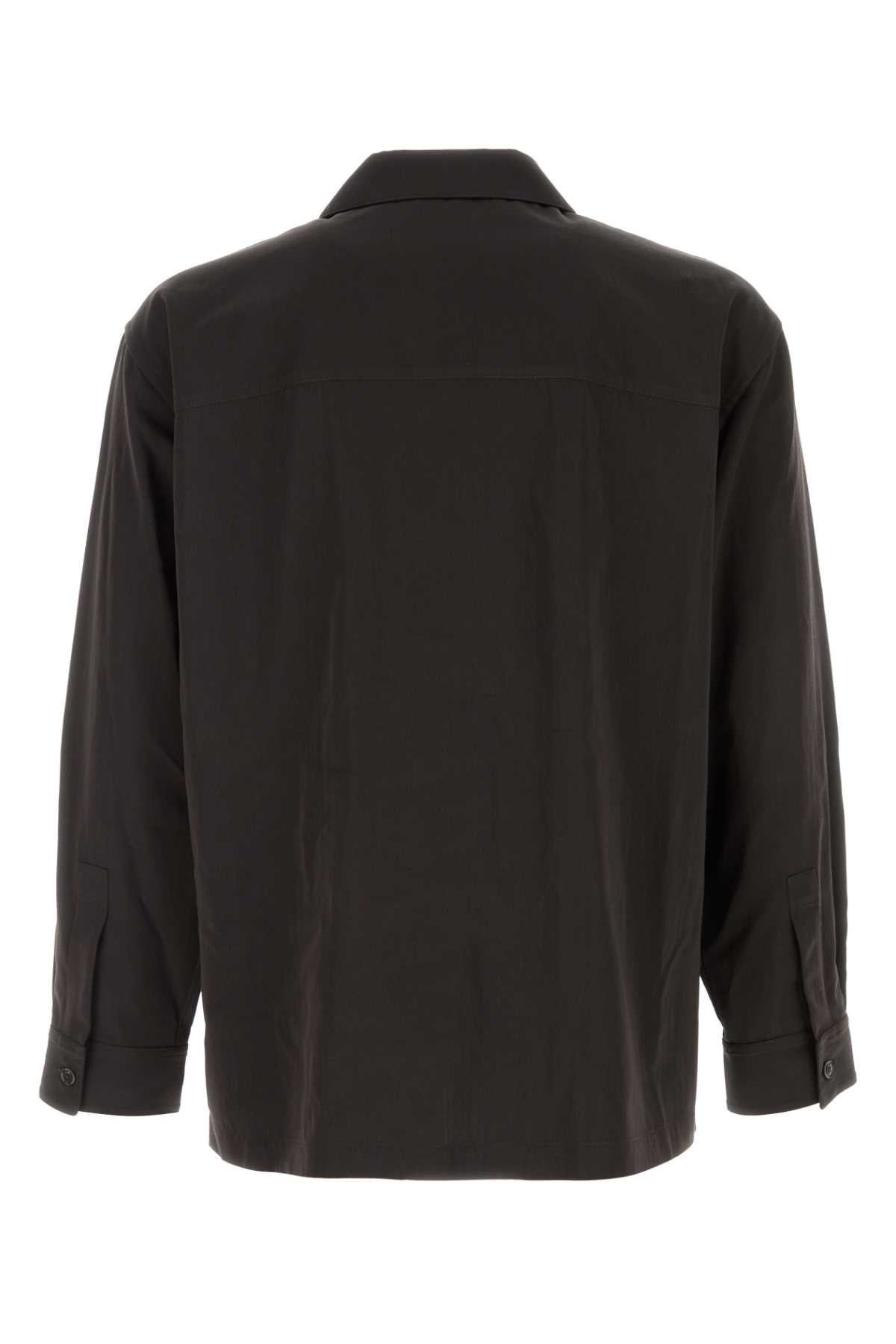 Lemaire Men Dark Brown Wool Blend Shirt LEMAIRE