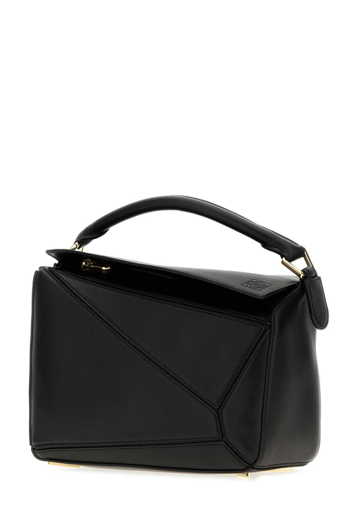 Loewe Women Black Nappa Leather Small Featherlight Puzzle Handbag LOEWE