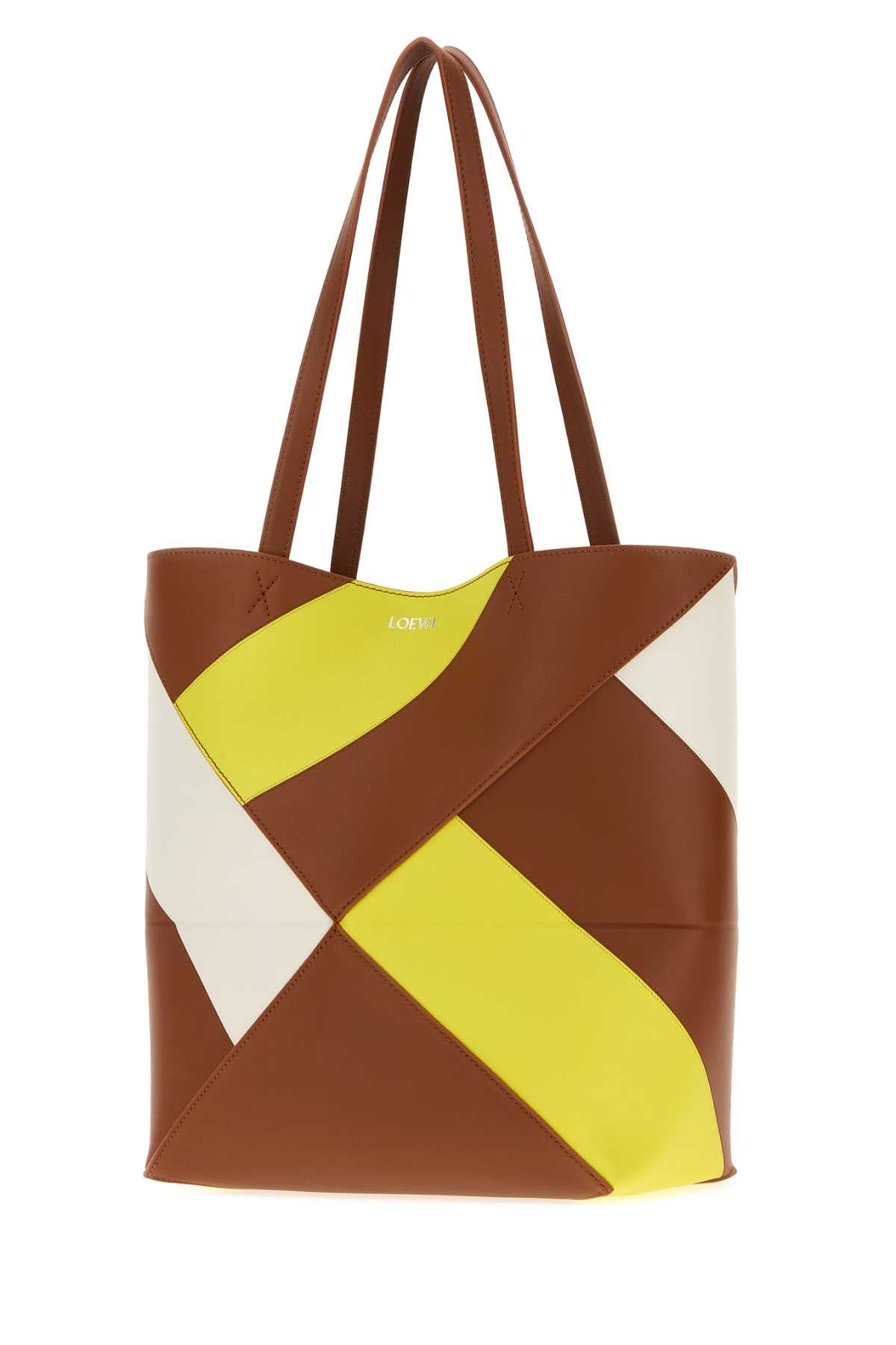 Loewe Women Multicolor Leather Puzzle Fold Shopping Bag LOEWE