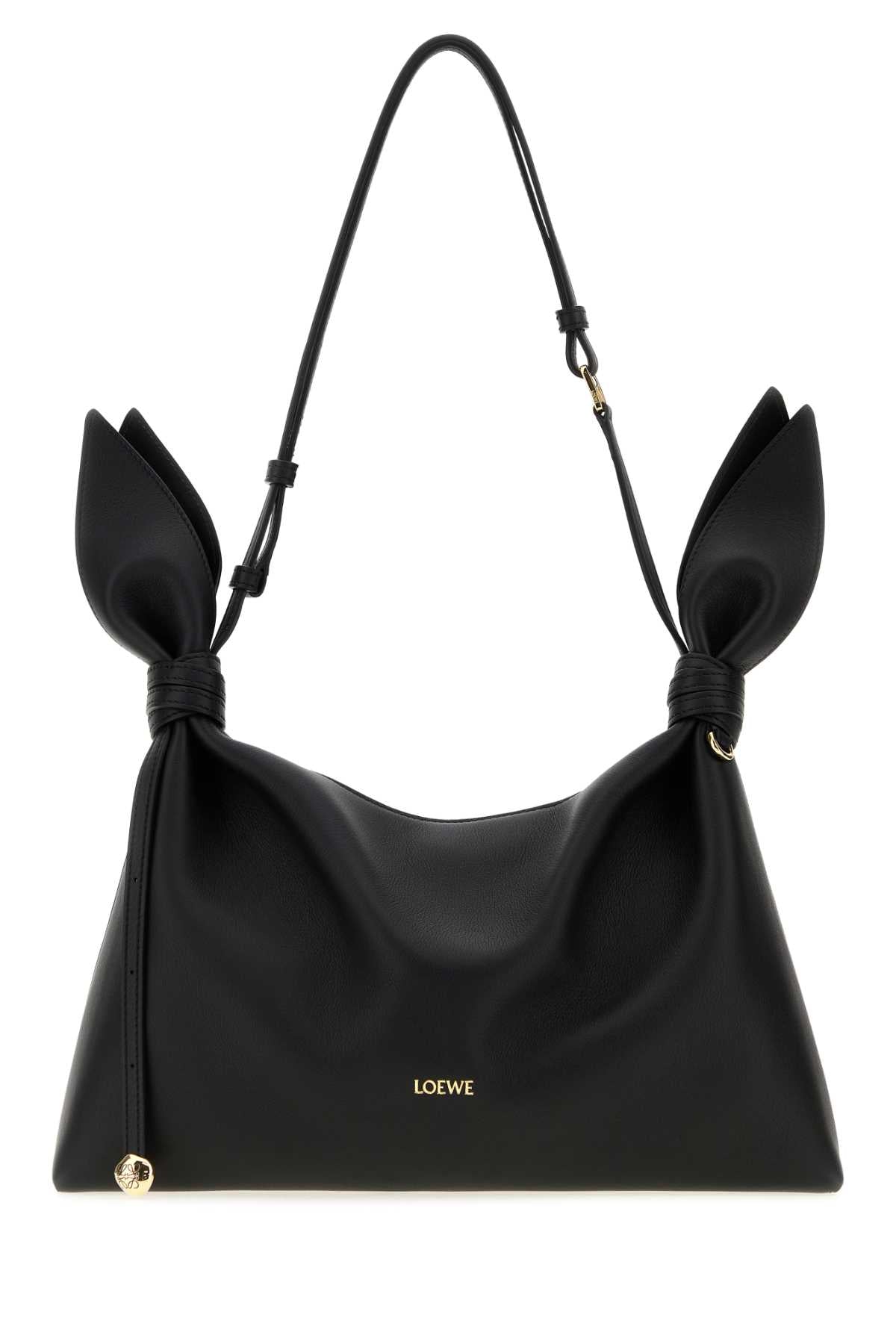 Loewe Women Black Leather Medium Scarf Shoulder Bag LOEWE