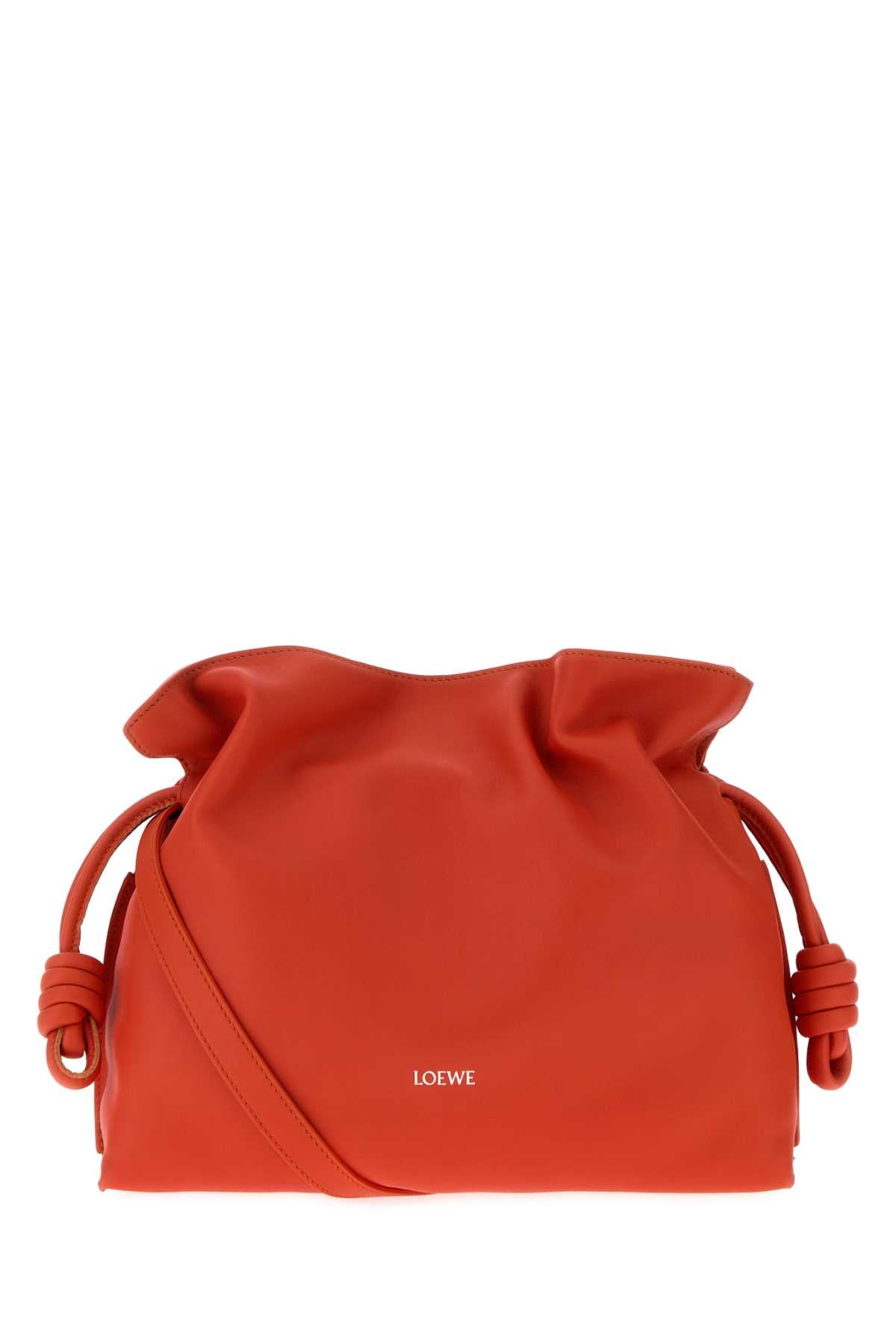 Loewe Women Orange Nappa Leather Medium Flamenco Clutch LOEWE