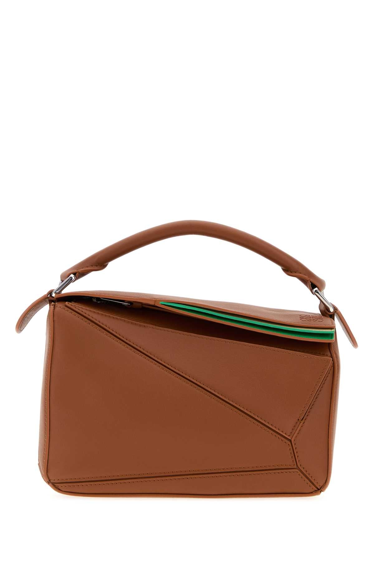 Loewe Women Caramel Leather Small Layered Puzzle Handbag LOEWE
