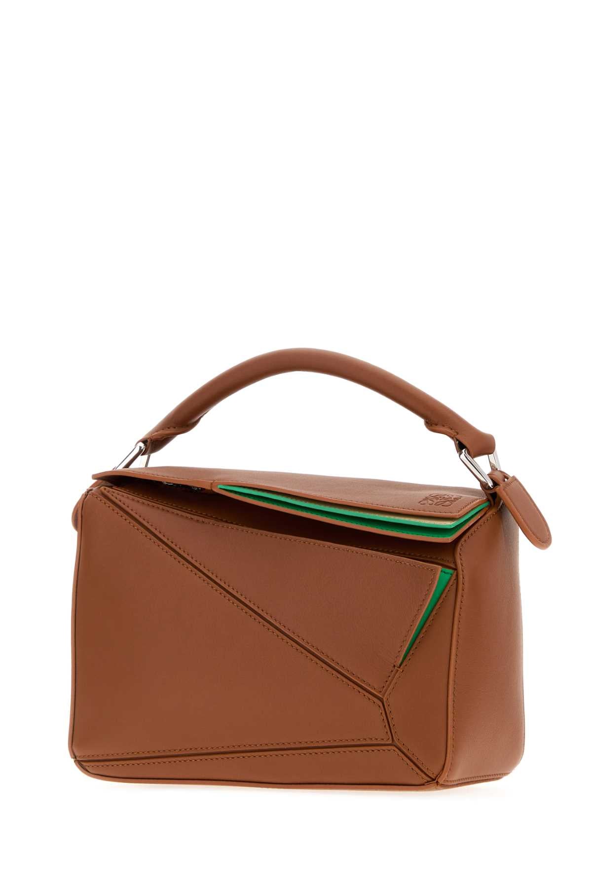 Loewe Women Caramel Leather Small Layered Puzzle Handbag LOEWE