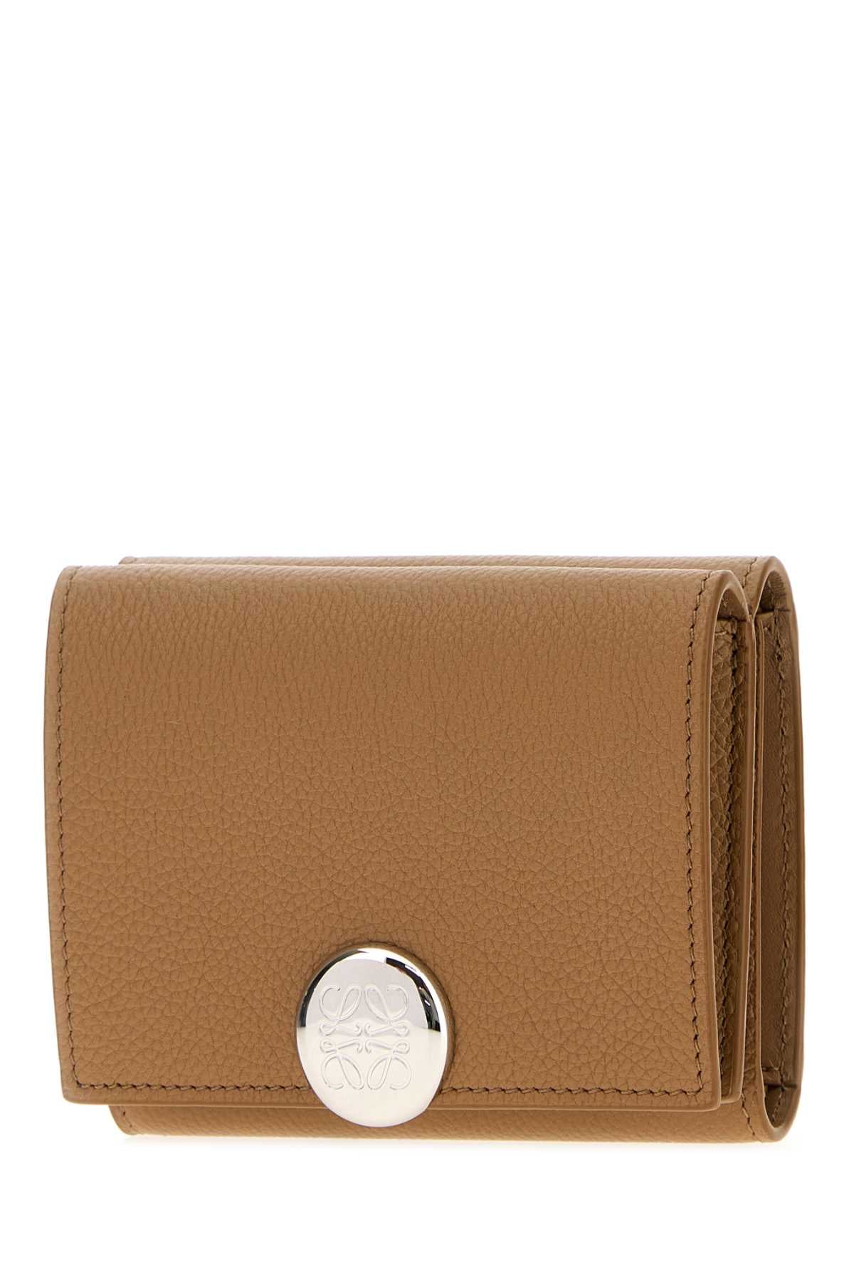 Loewe Women Camel Leather Pebble Wallet LOEWE