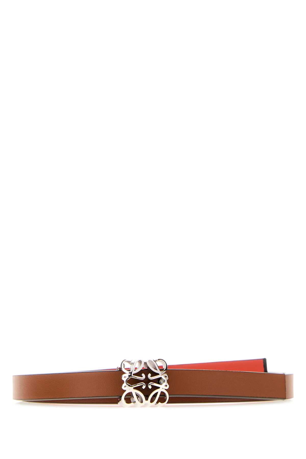 Loewe Women Brown Leather Bombee Belt LOEWE