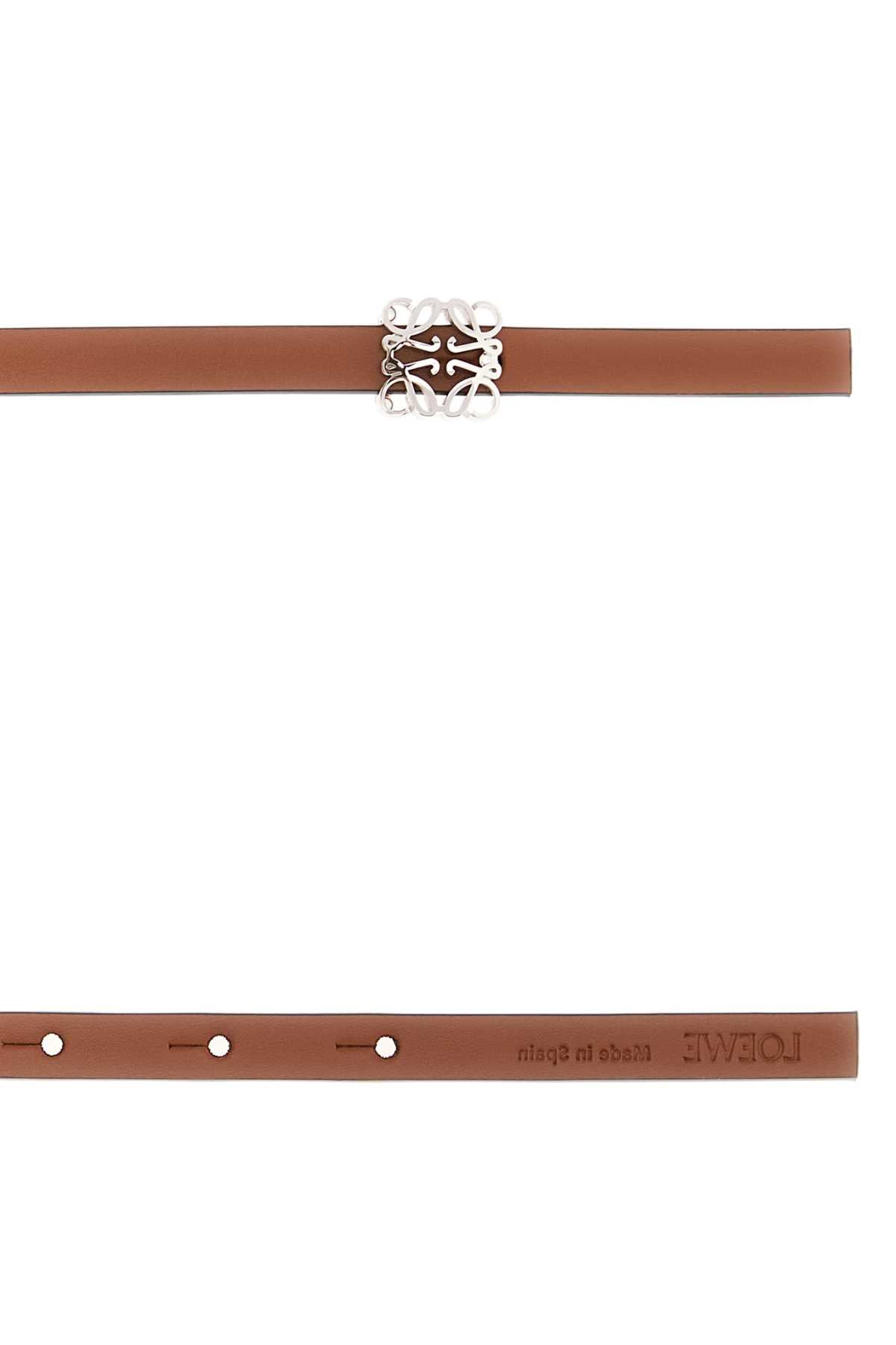 Loewe Women Brown Leather Bombee Belt LOEWE