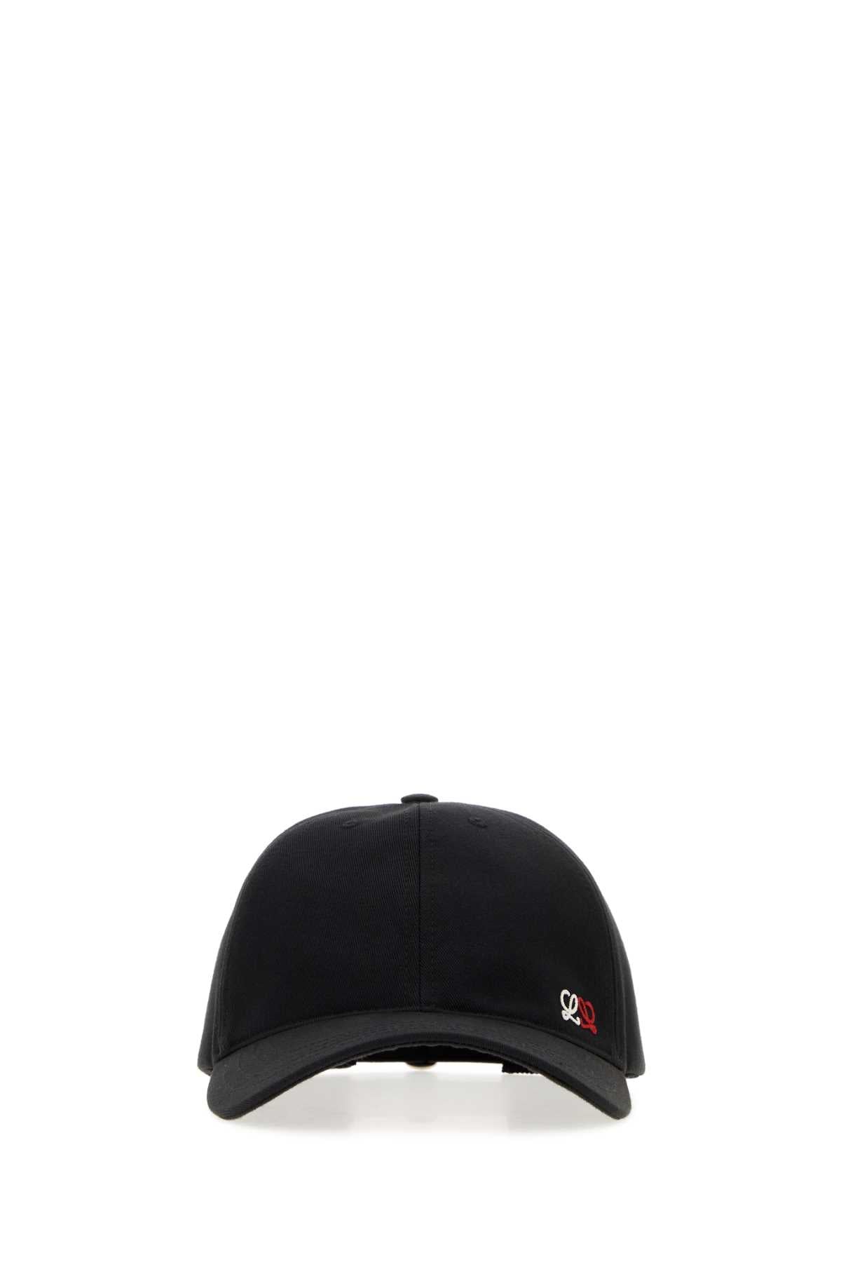 Loewe Women Black Cotton Baseball Cap LOEWE