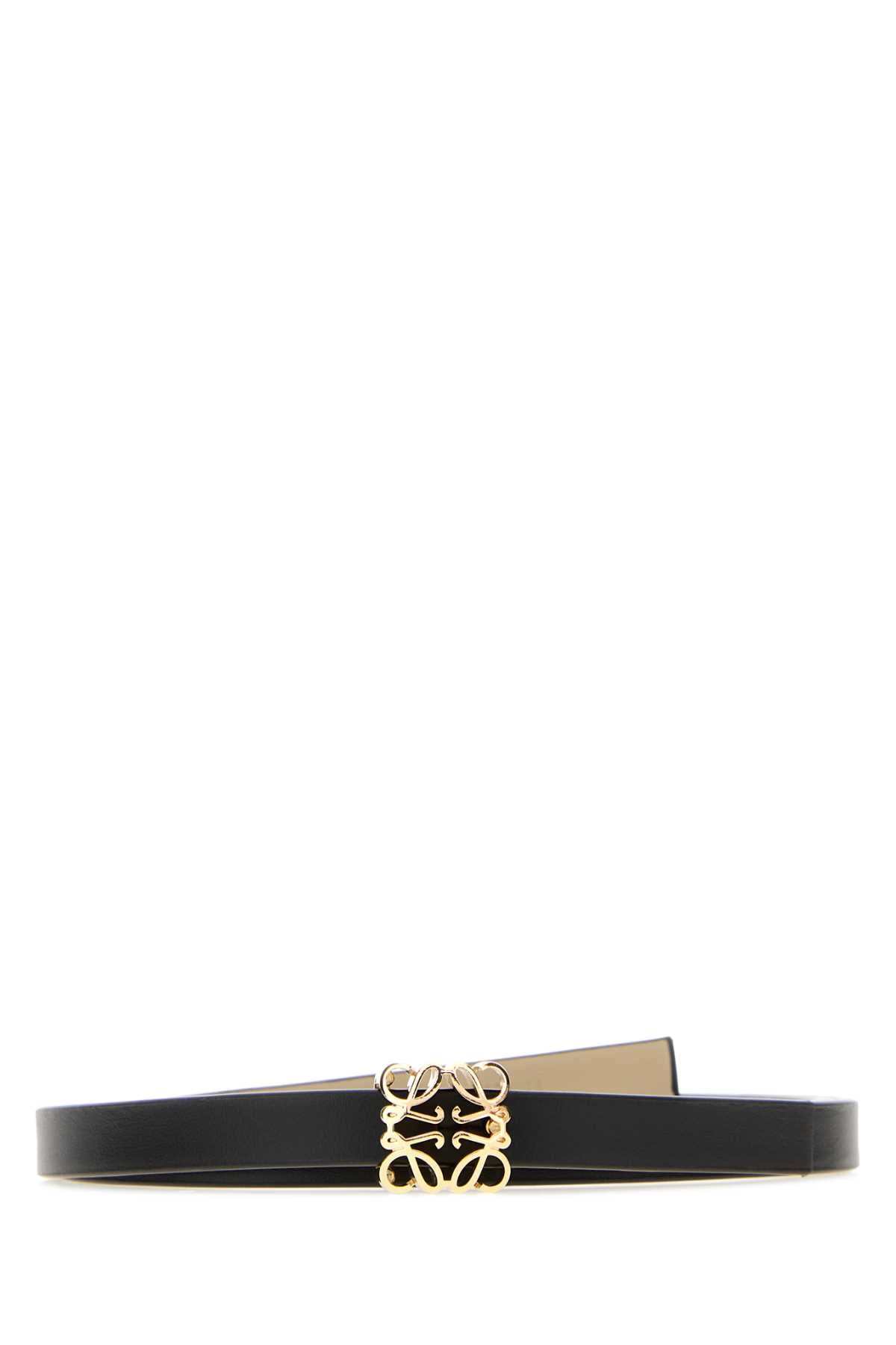 Loewe Women Black Leather Bombee Belt LOEWE