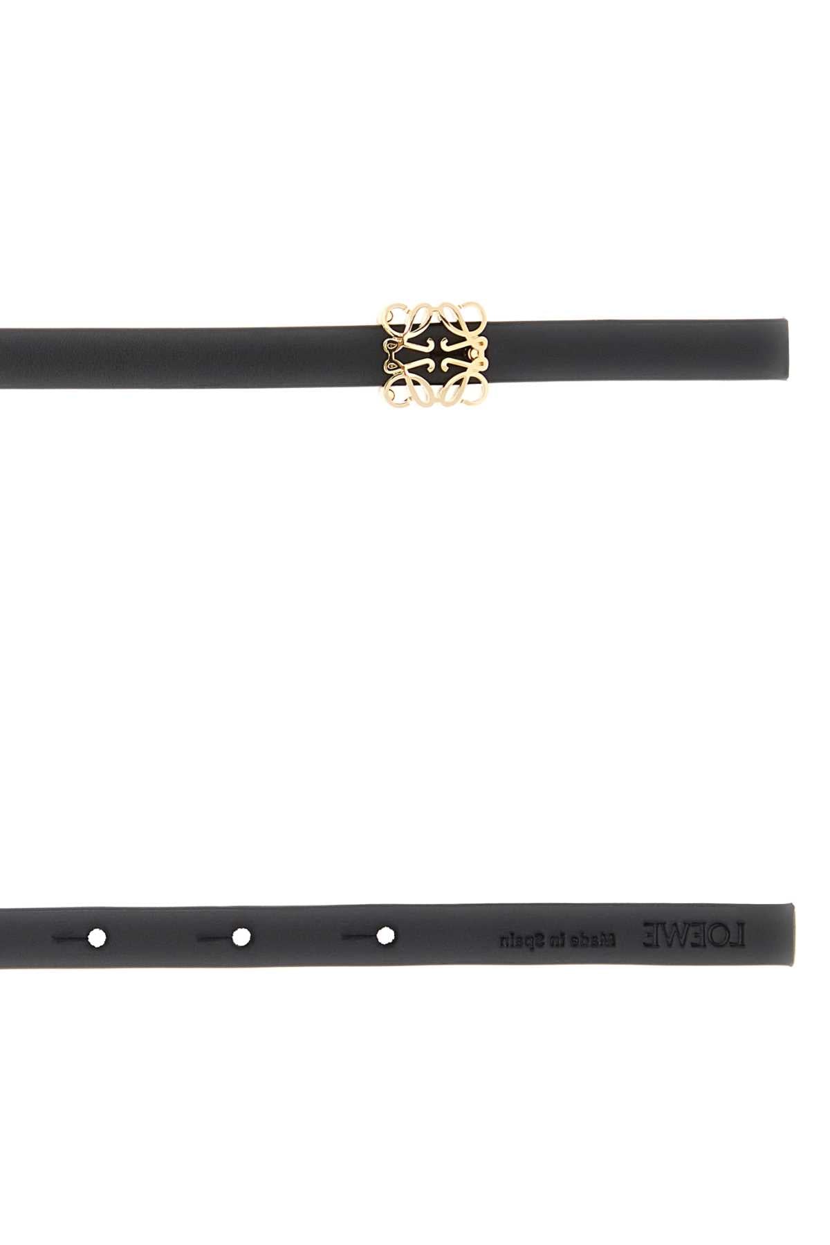 Loewe Women Black Leather Bombee Belt LOEWE