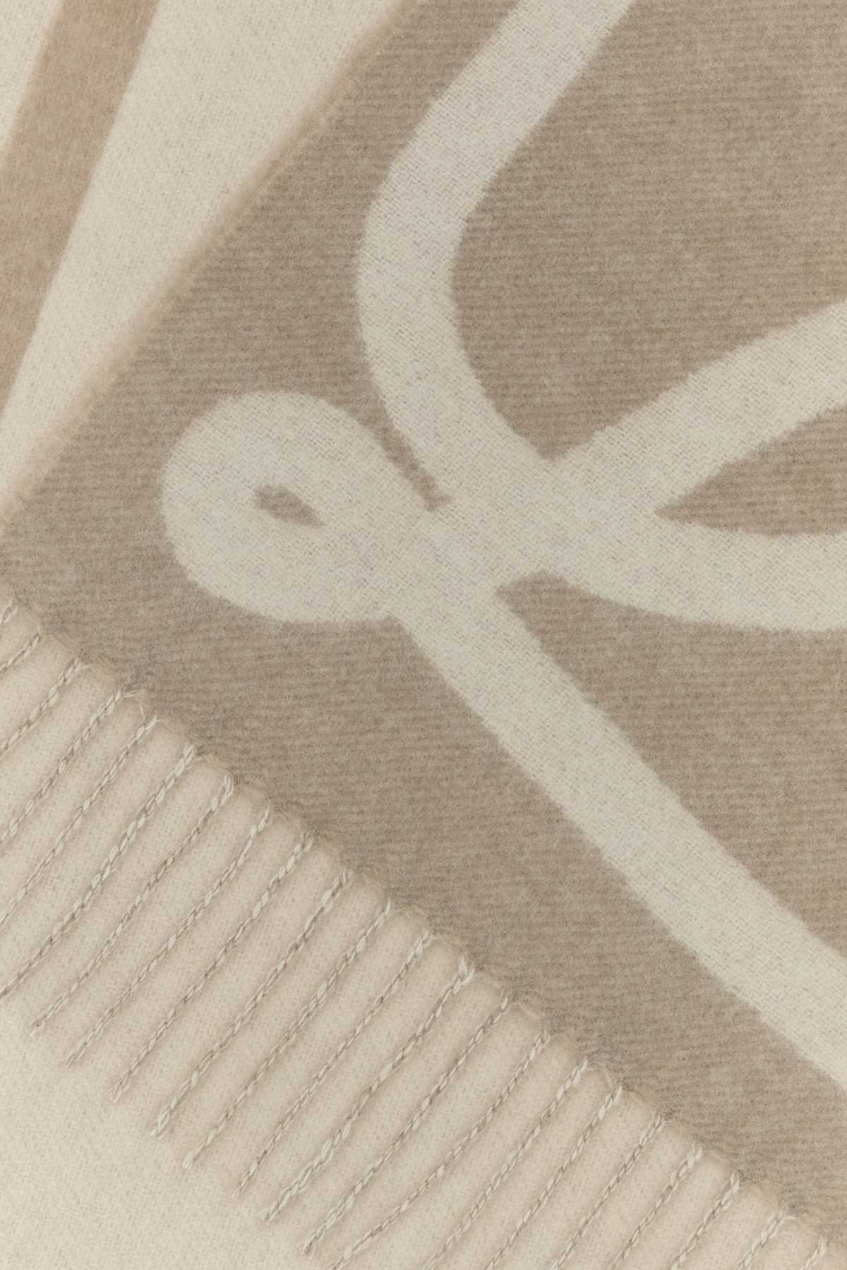 Loewe Women Dove Grey Wool Blend Scarf LOEWE