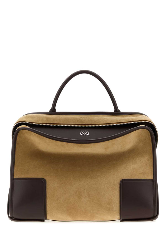 Loewe Men Two-Tone Suede And Leather Amazona 180 Xl Shopping Bag LOEWE