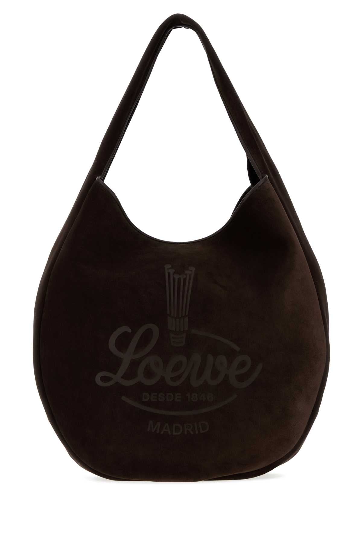 Loewe Men Dark Brown Suede Roomy Shopping Bag LOEWE