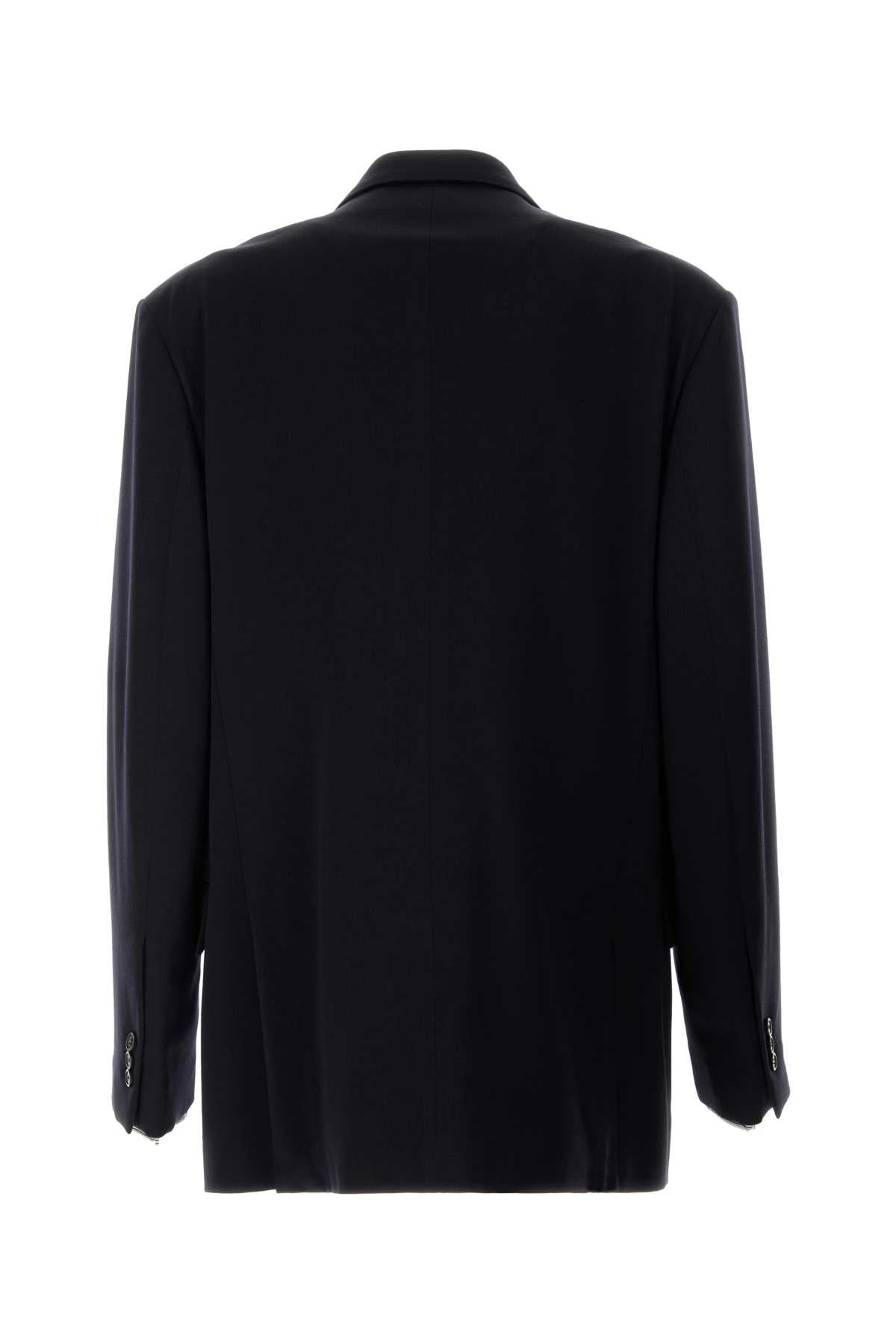 Loewe Men Navy Blue Wool Blend Blazer LOEWE