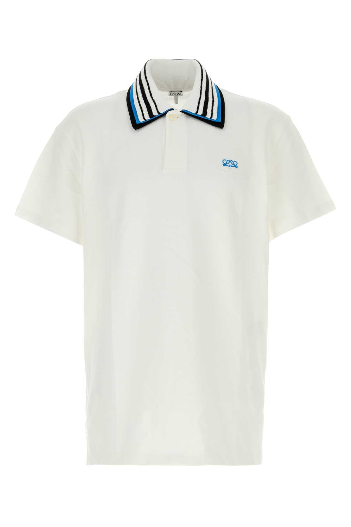 Loewe Men White Piquet Polo Shirt LOEWE