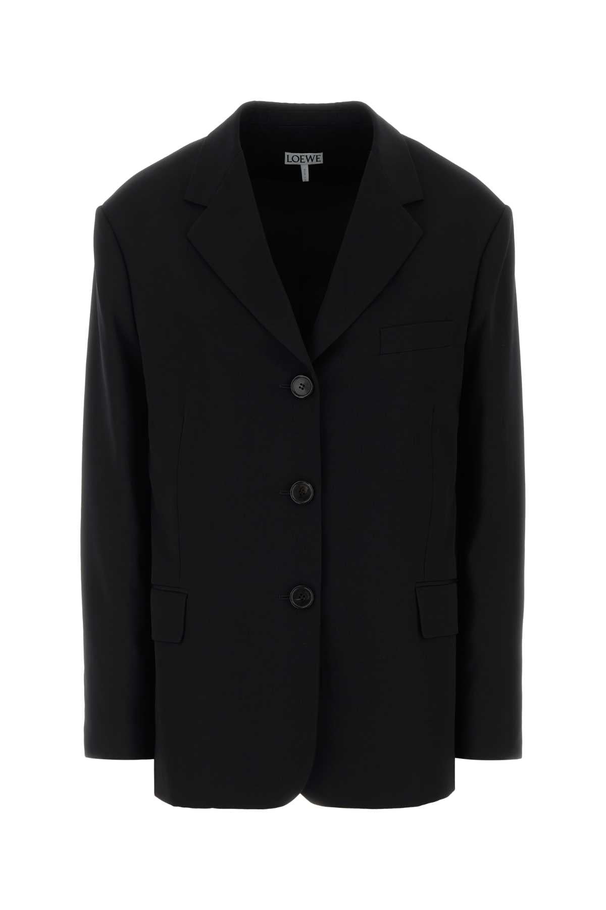 Loewe Women Black Wool Oversize Blazer LOEWE