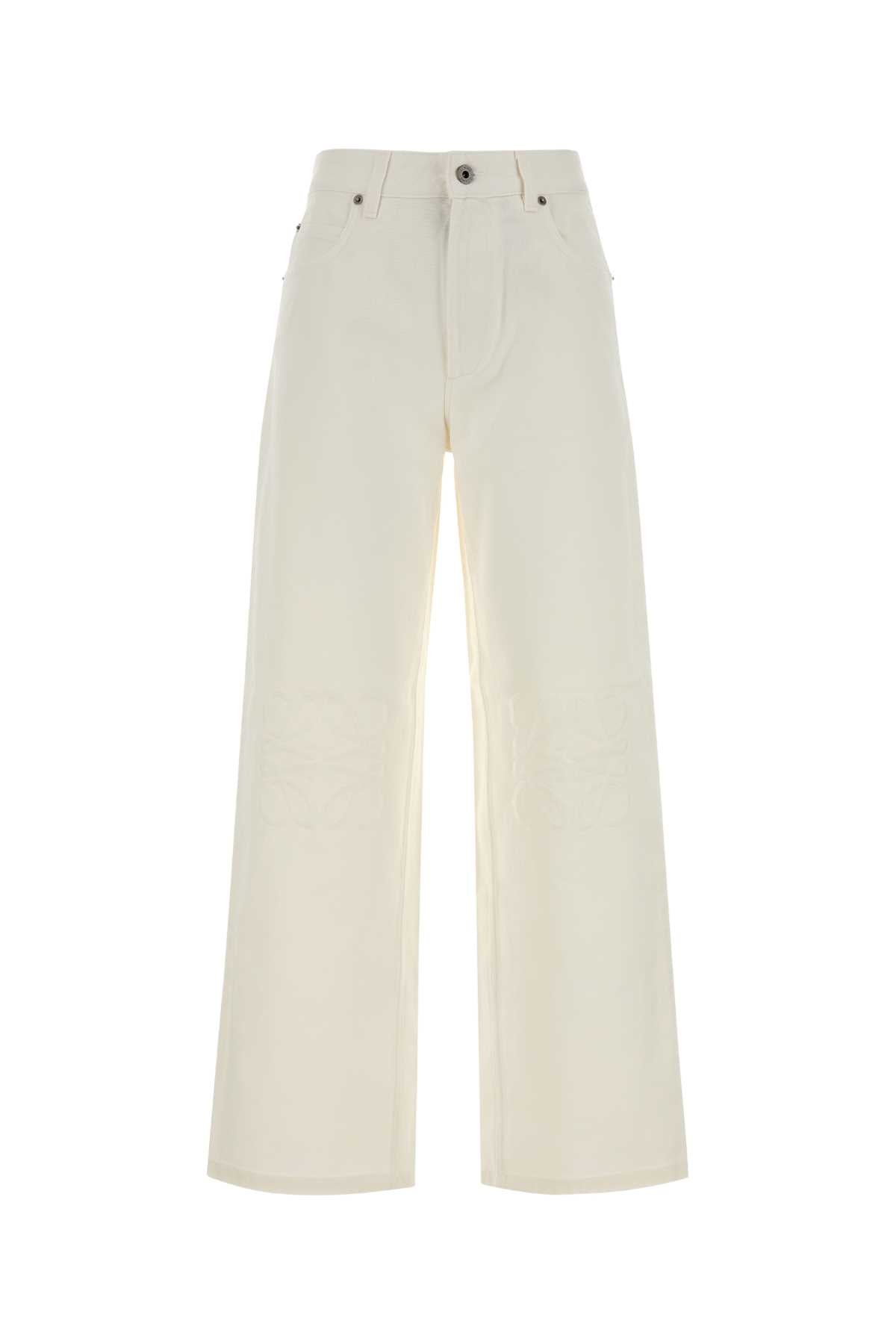 Loewe Women White Denim Jeans LOEWE