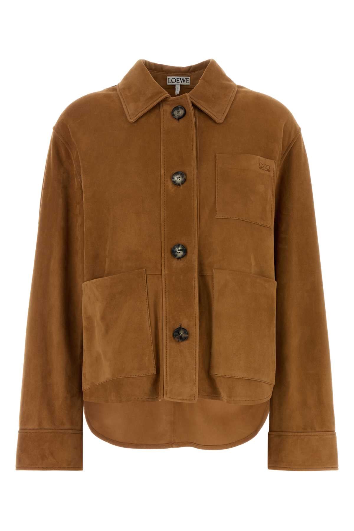 Loewe Women Caramel Suede Jacket LOEWE