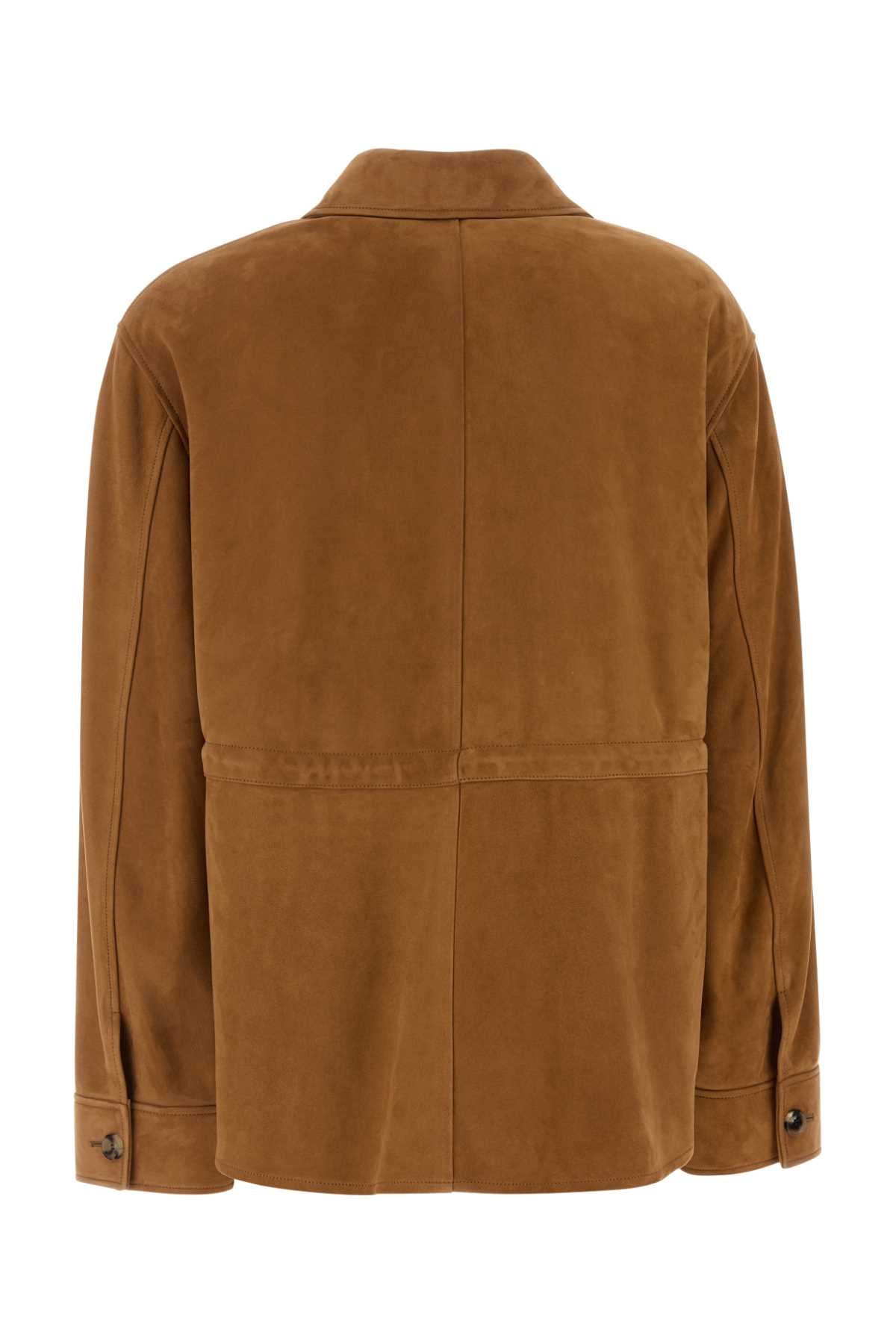 Loewe Women Caramel Suede Jacket LOEWE