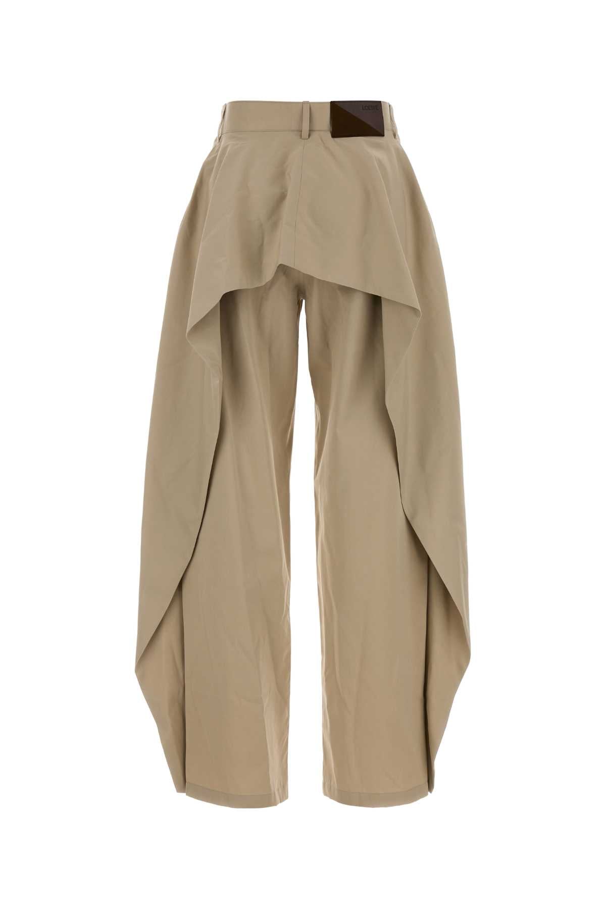 Loewe Women Beige Cotton Blend Wide-Leg Pant LOEWE