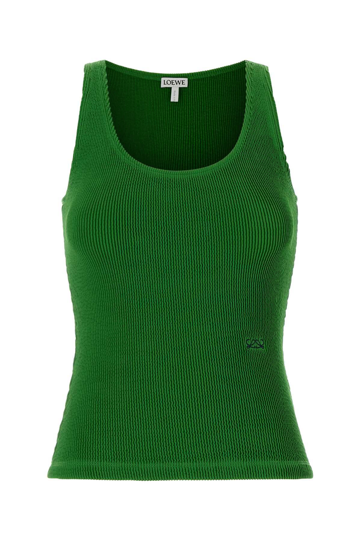 Loewe Women Grass Green Stretch Nylon Tank Top LOEWE