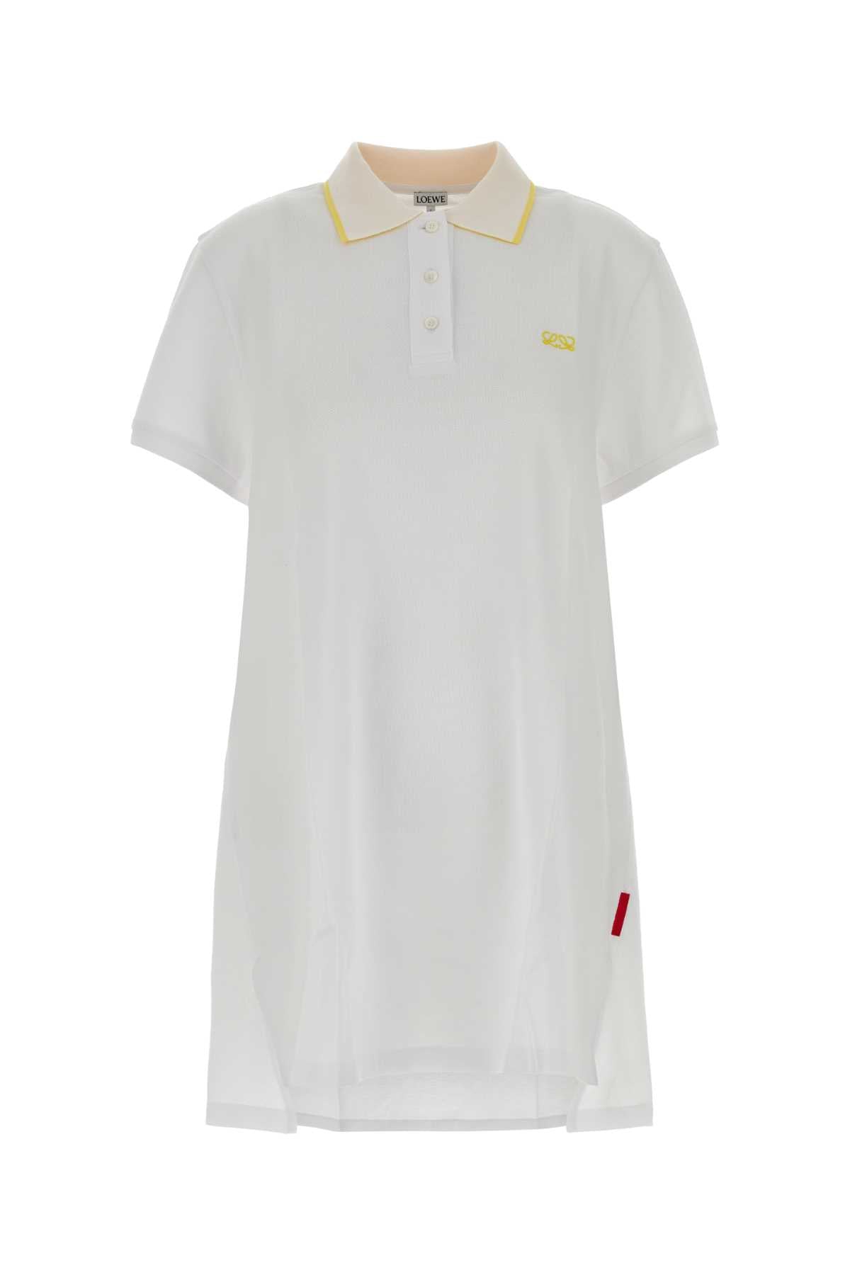 Loewe Women White Piquet Polo Dress LOEWE