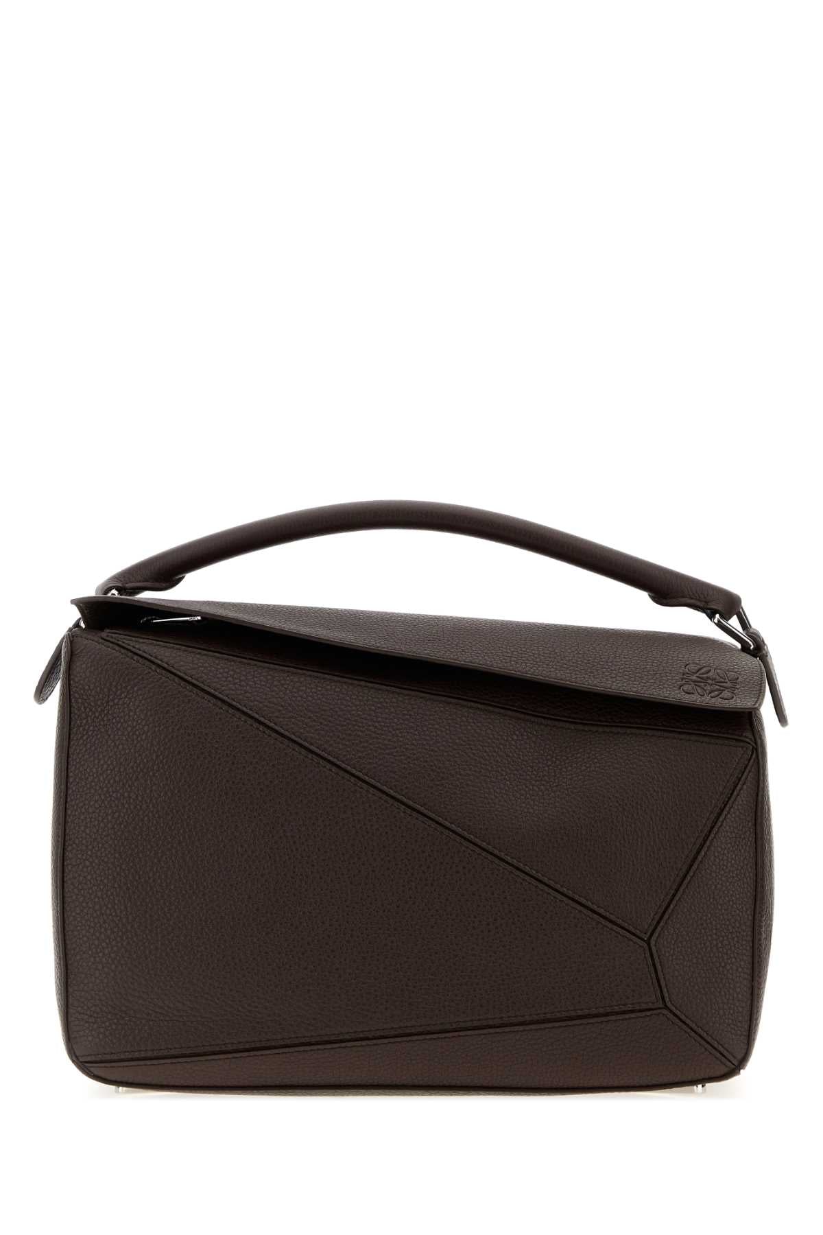 Loewe Men Dark Brown Leather Large Puzzle Handbag LOEWE