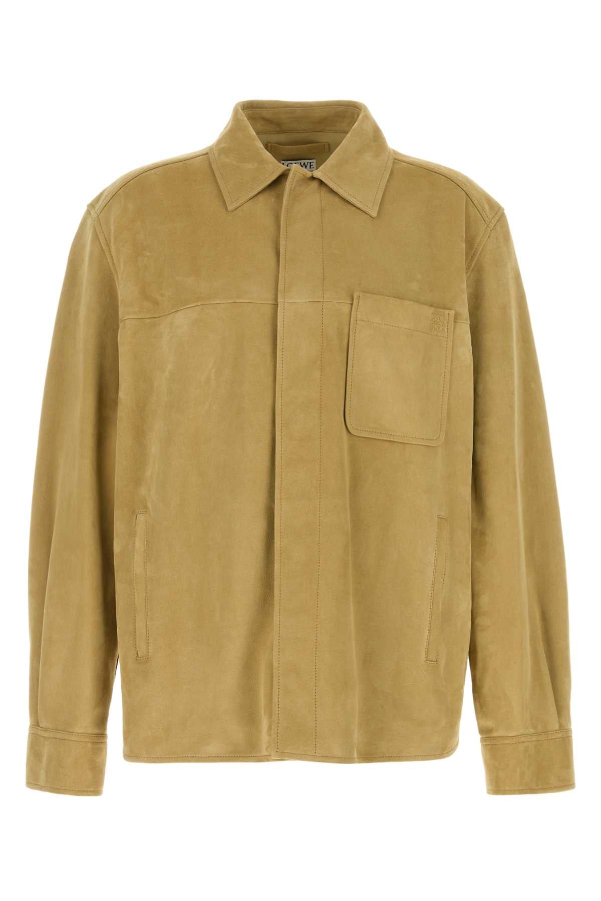Loewe Men Beige Suede Shirt LOEWE
