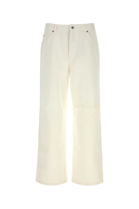 Loewe Men White Denim Jeans LOEWE