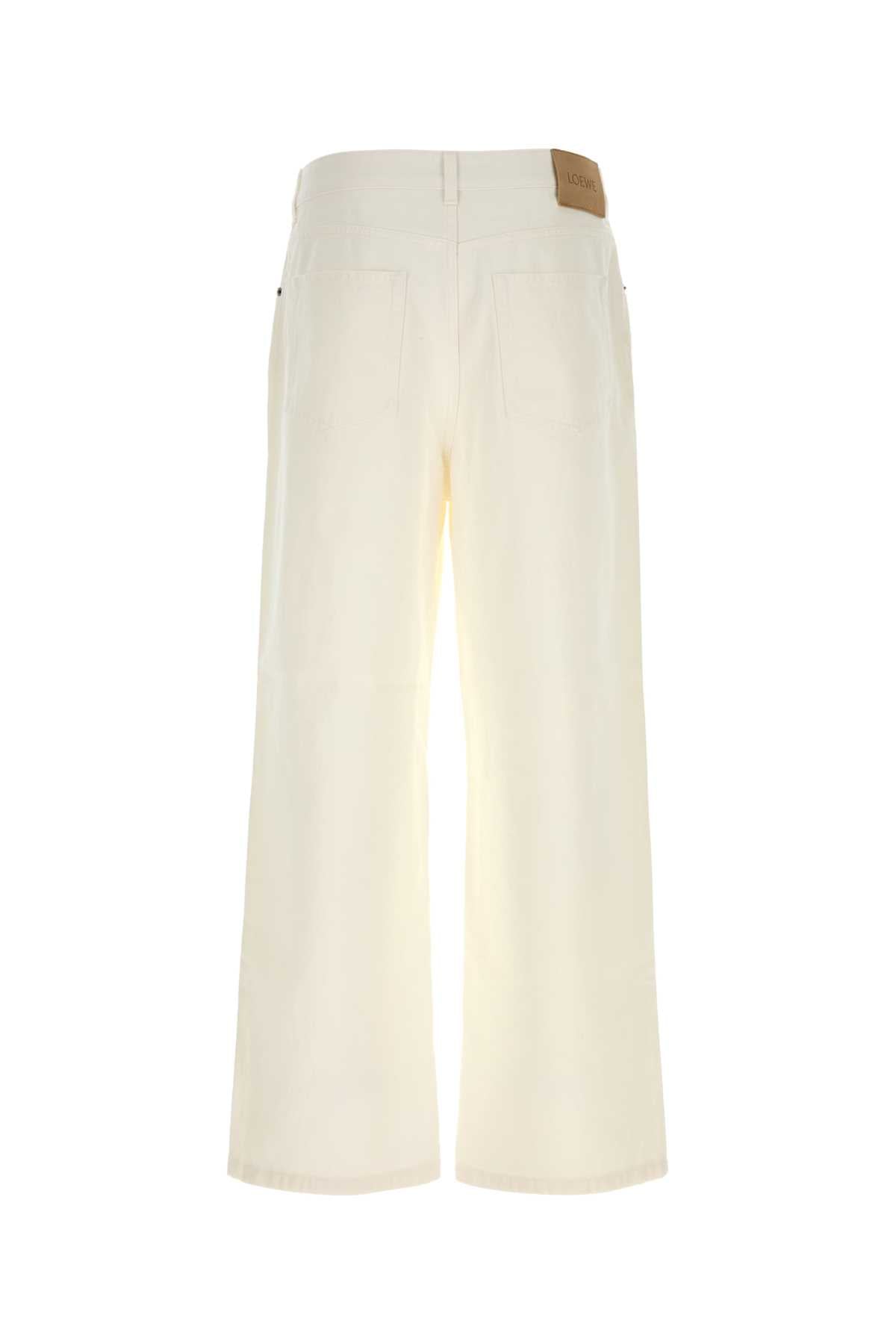 Loewe Men White Denim Jeans LOEWE