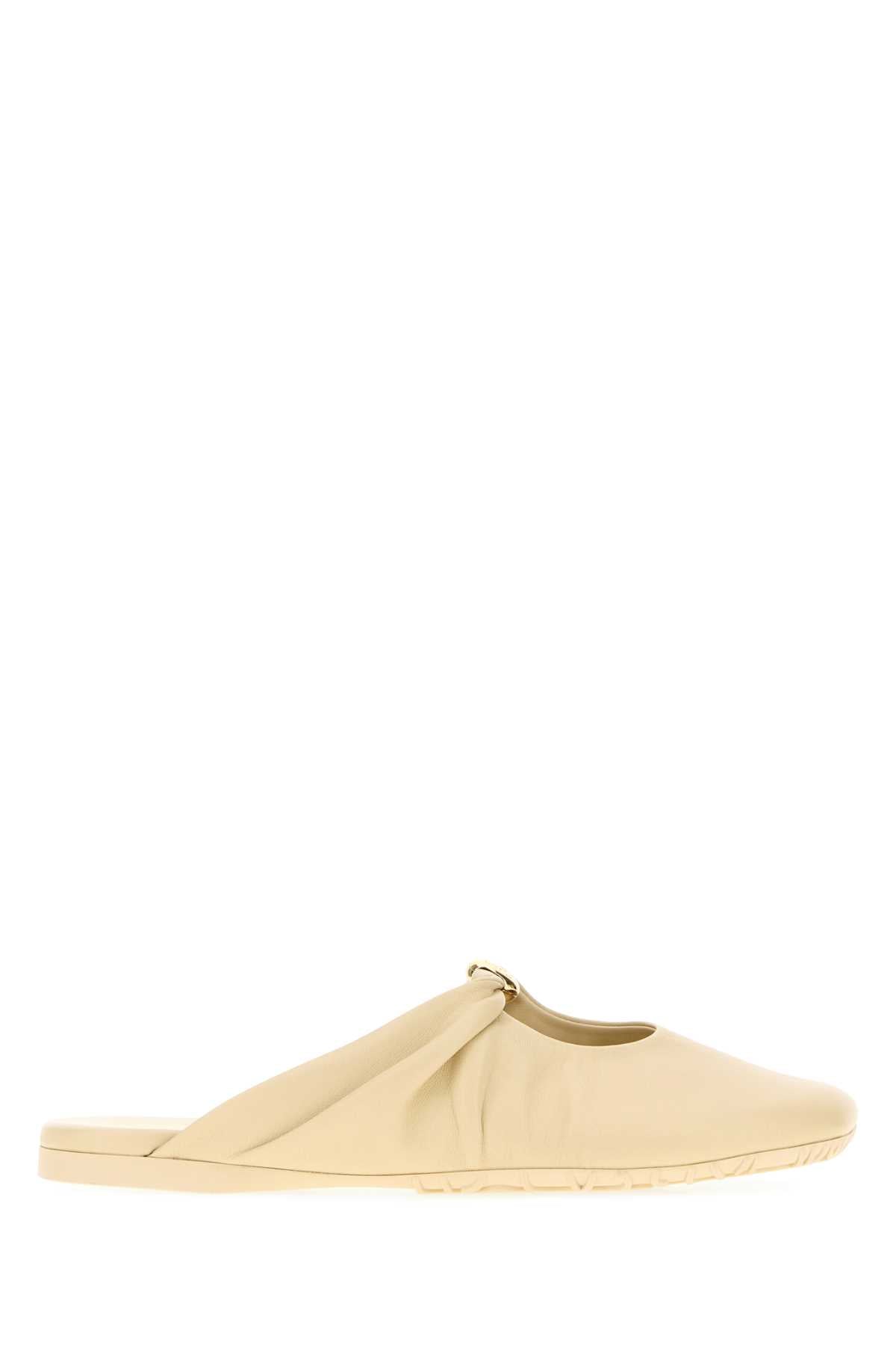 Loewe Women Cream Nappa Leather Pebble Ballerinas LOEWE